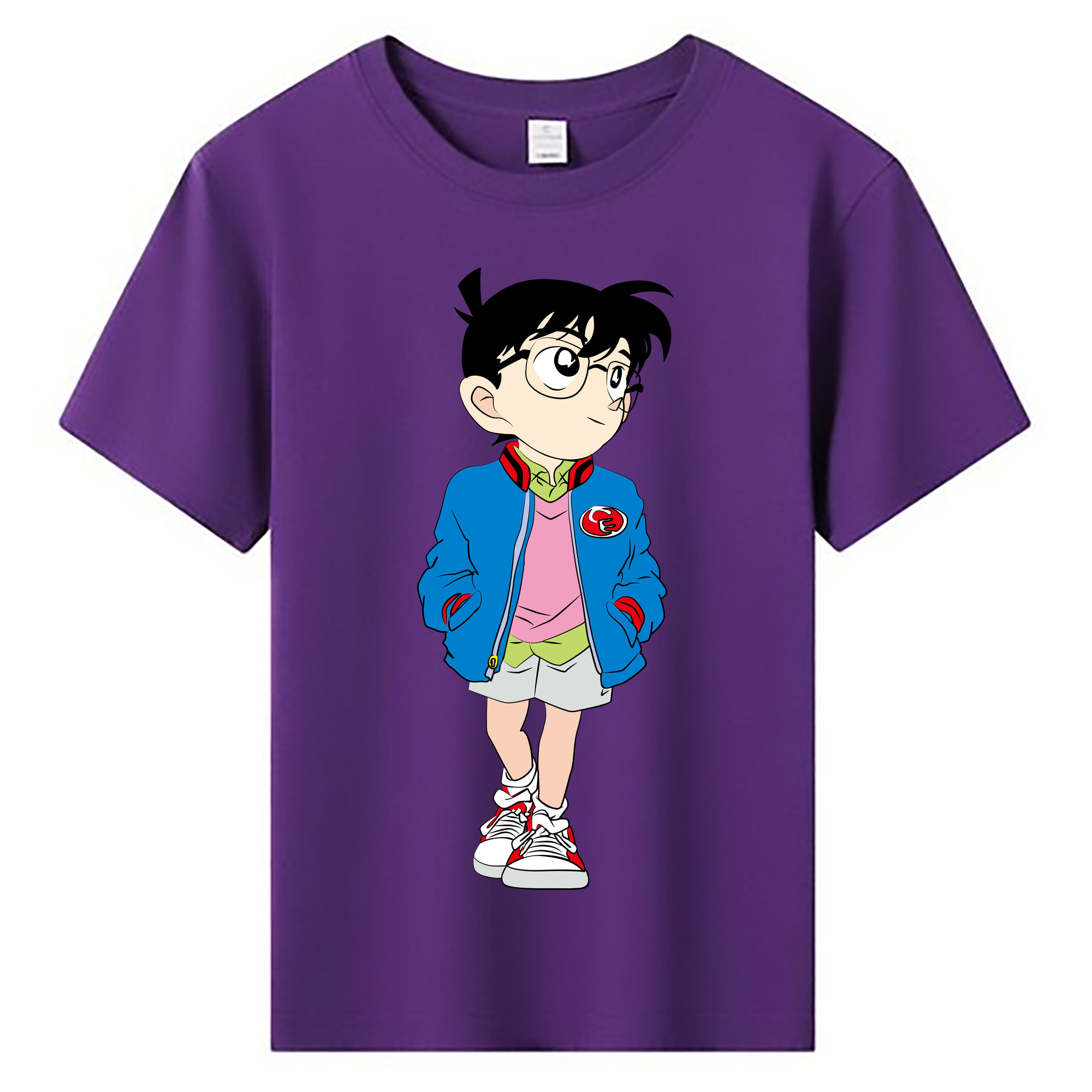 （画像用） 名探偵コナン 江戸川 コナン Detective Conan Conan Edogawa 綿100％キッズTシャツ（フロントプリント）