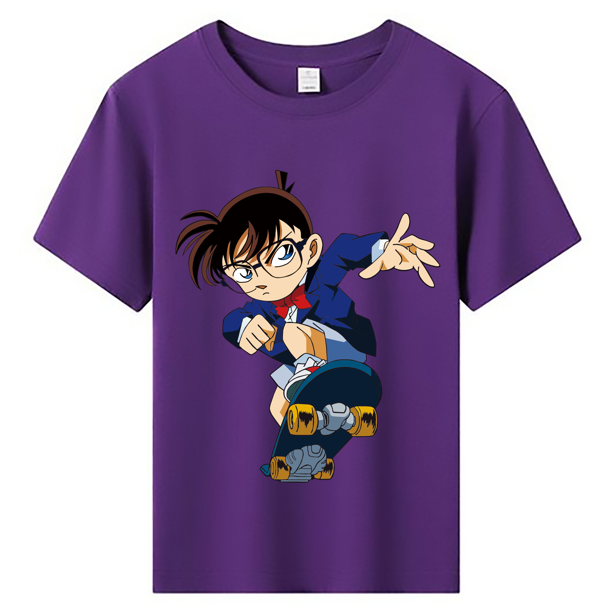 （画像用） 名探偵コナン 江戸川 コナン Detective Conan Conan Edogawa 綿100％キッズTシャツ（フロントプリント）