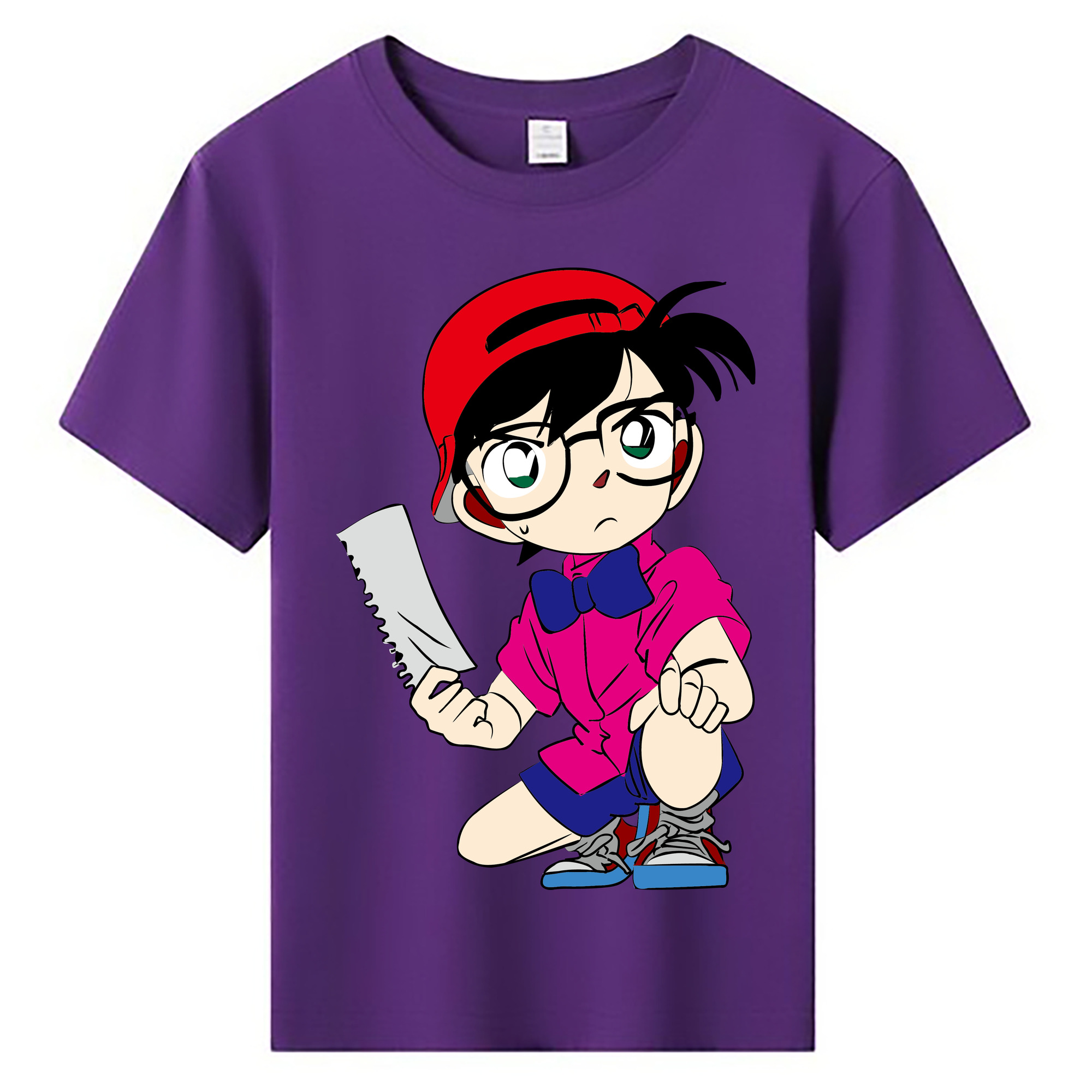 （画像用） 名探偵コナン 江戸川 コナン Detective Conan Conan Edogawa 綿100％キッズTシャツ（フロントプリント）