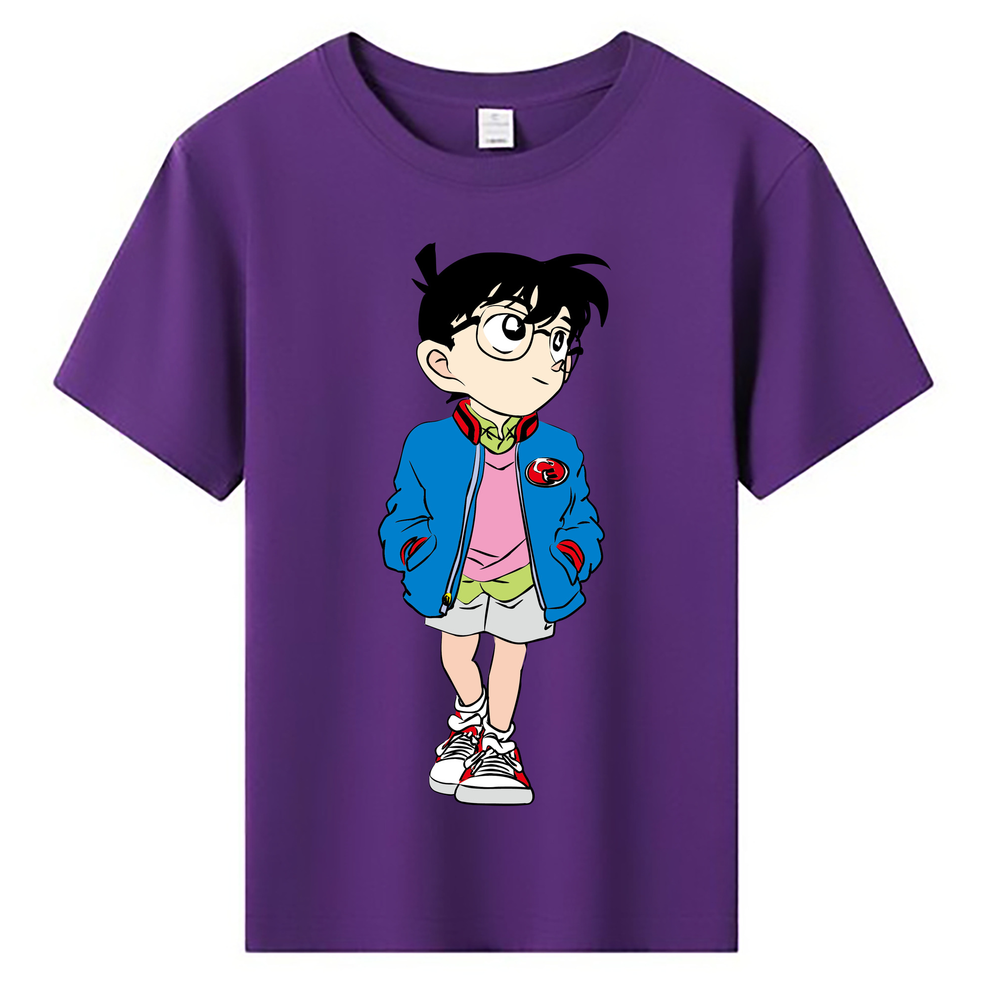 （画像用） 名探偵コナン 江戸川 コナン Detective Conan Conan Edogawa 綿100％キッズTシャツ（フロントプリント）