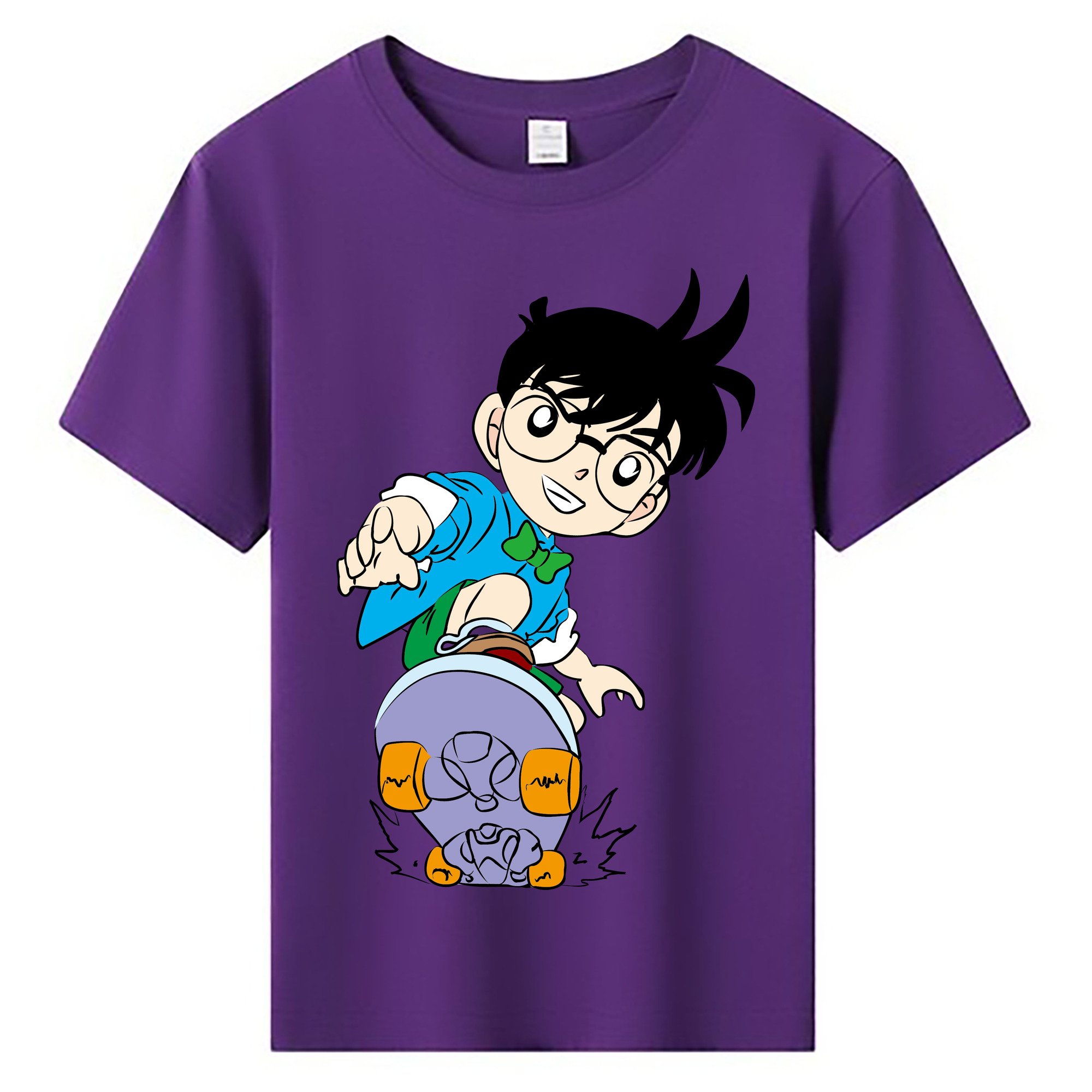 （画像用） 名探偵コナン 江戸川 コナン Detective Conan Conan Edogawa 綿100％キッズTシャツ（フロントプリント）