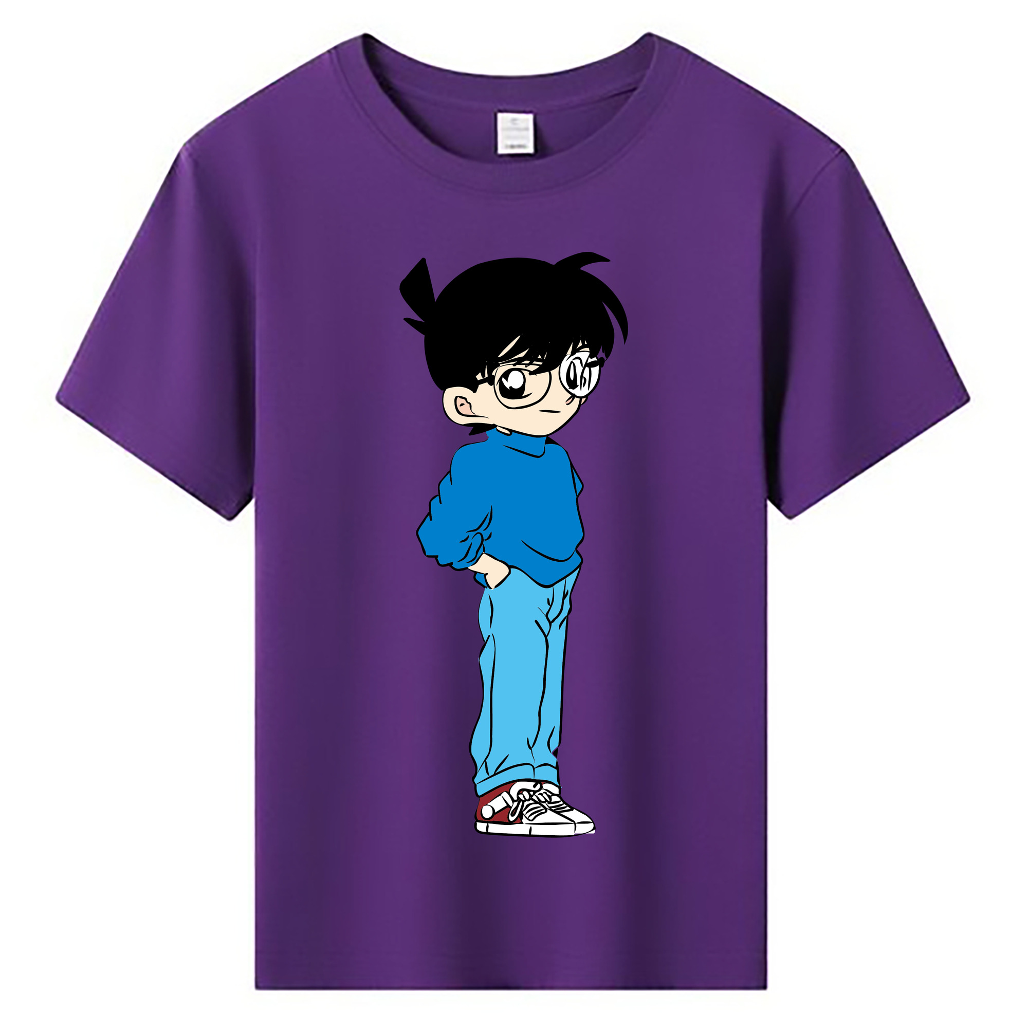（画像用） 名探偵コナン 江戸川 コナン Detective Conan Conan Edogawa 綿100％キッズTシャツ（フロントプリント）