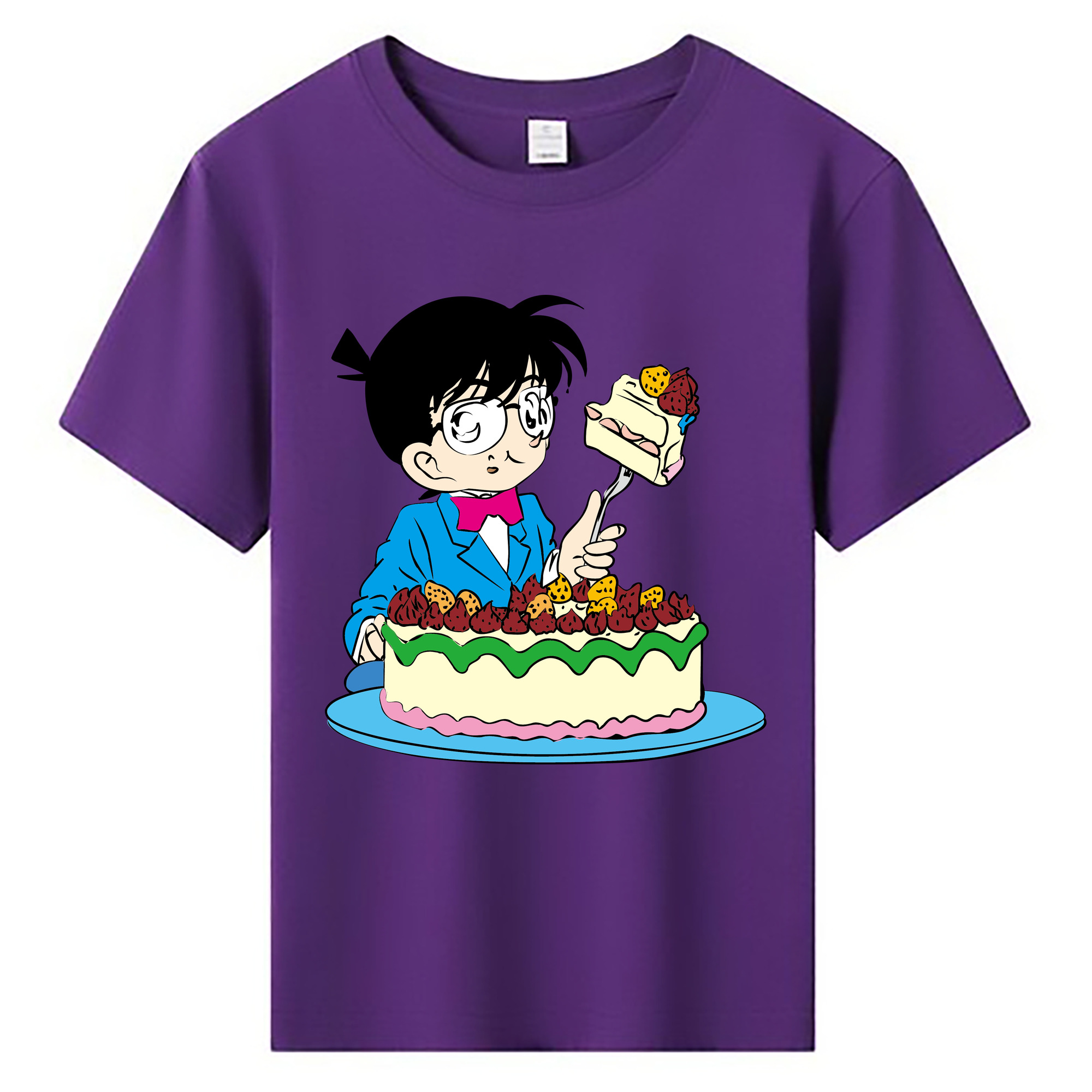 （画像用） 名探偵コナン 江戸川 コナン Detective Conan Conan Edogawa 綿100％キッズTシャツ（フロントプリント）