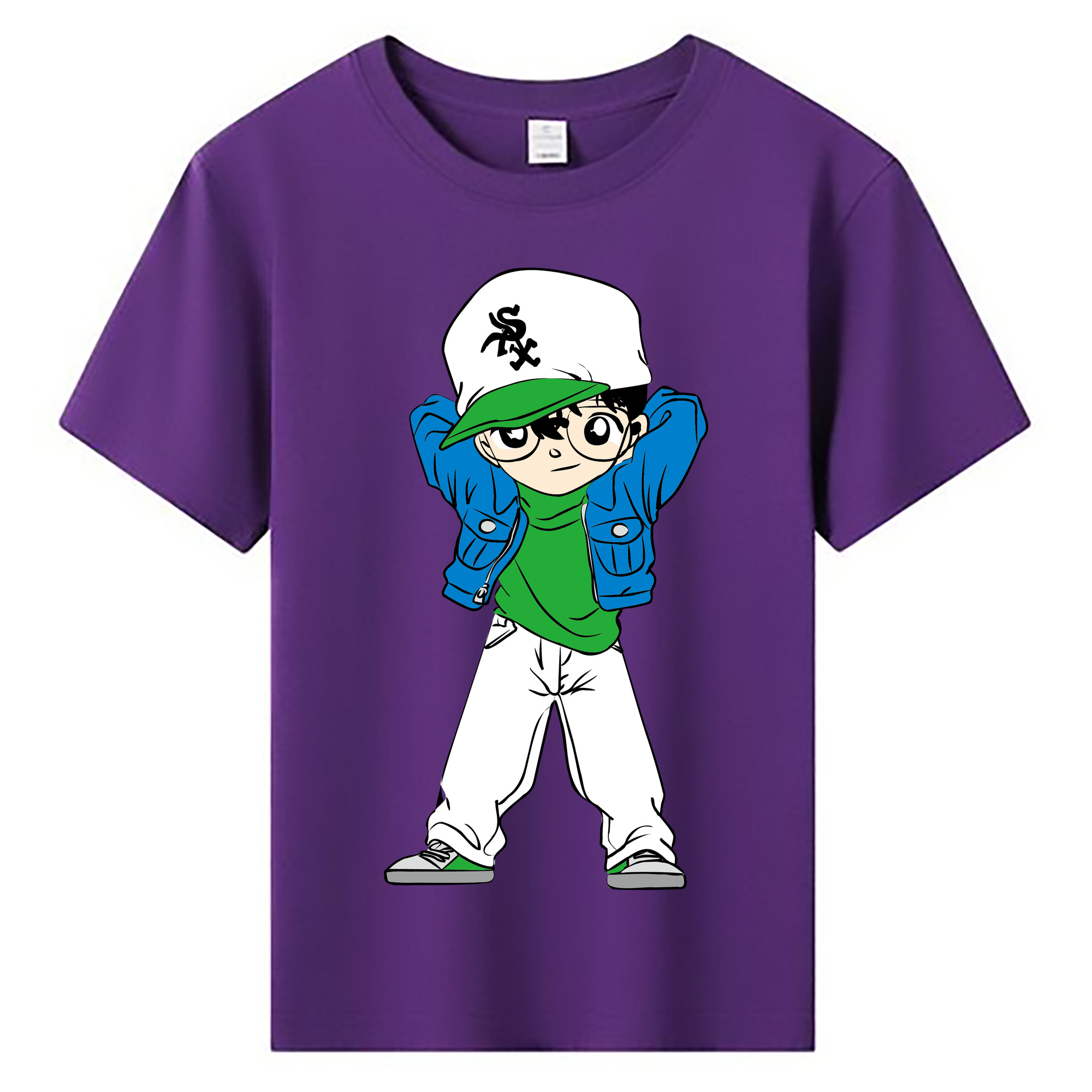 （画像用） 名探偵コナン 江戸川 コナン Detective Conan Conan Edogawa 綿100％キッズTシャツ（フロントプリント）