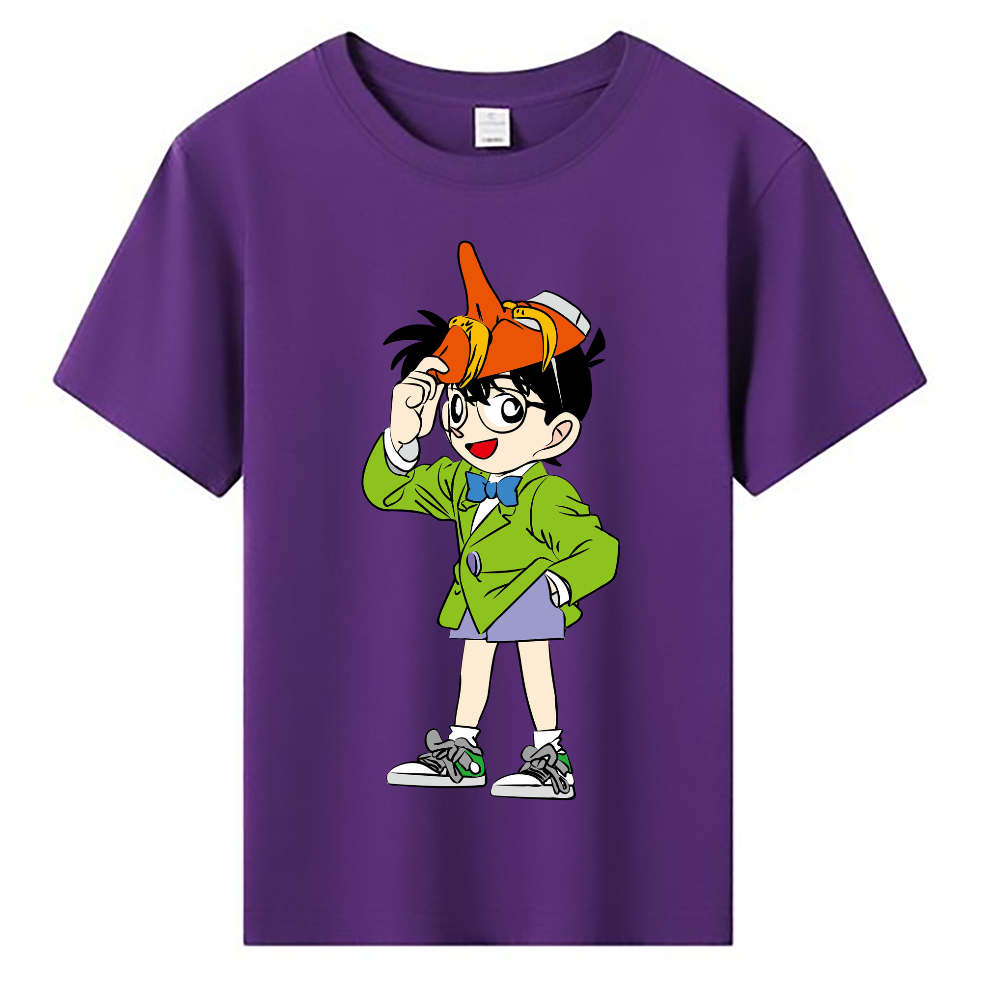 （画像用） 名探偵コナン 江戸川 コナン Detective Conan Conan Edogawa 綿100％キッズTシャツ（フロントプリント）