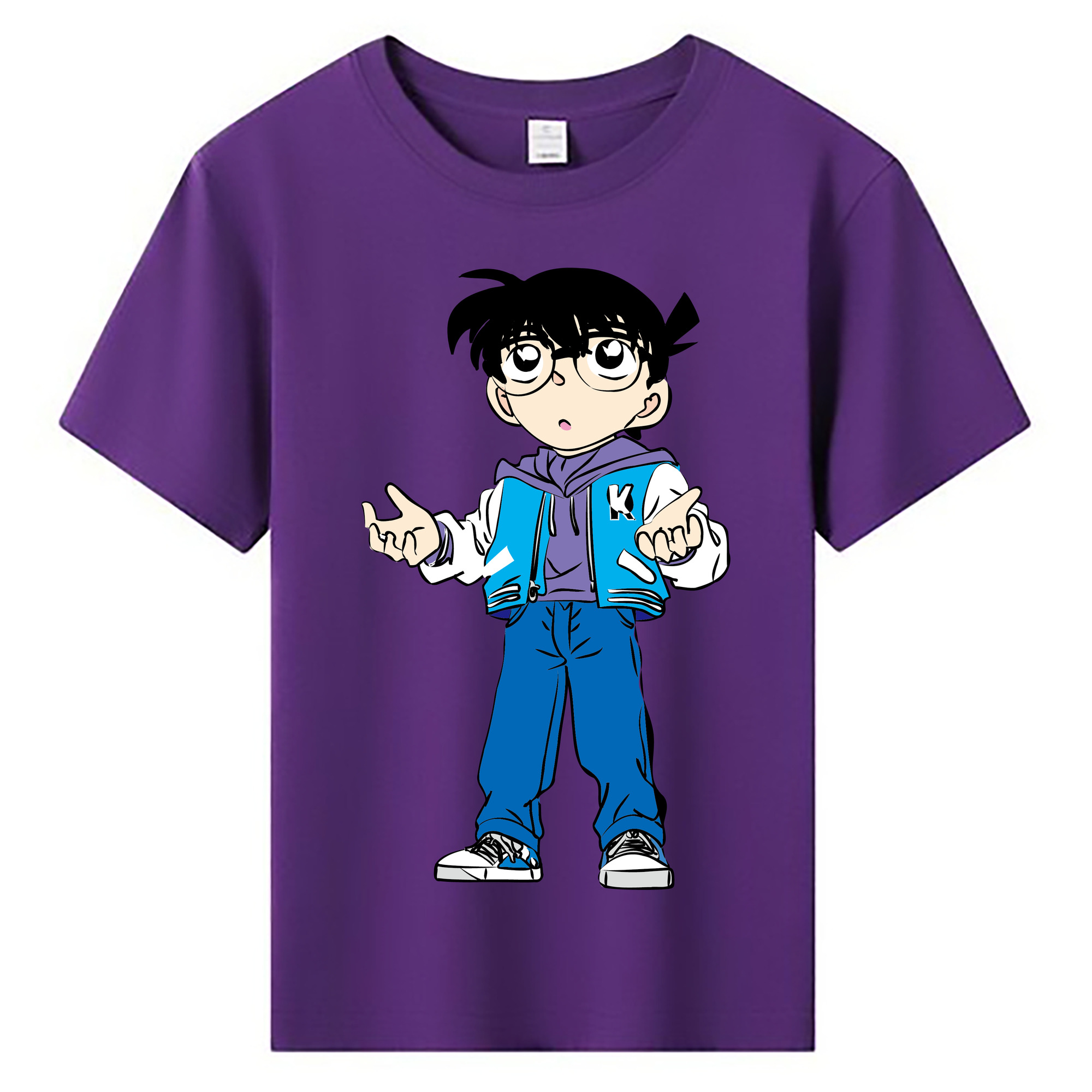 （画像用） 名探偵コナン 江戸川 コナン Detective Conan Conan Edogawa 綿100％キッズTシャツ（フロントプリント）