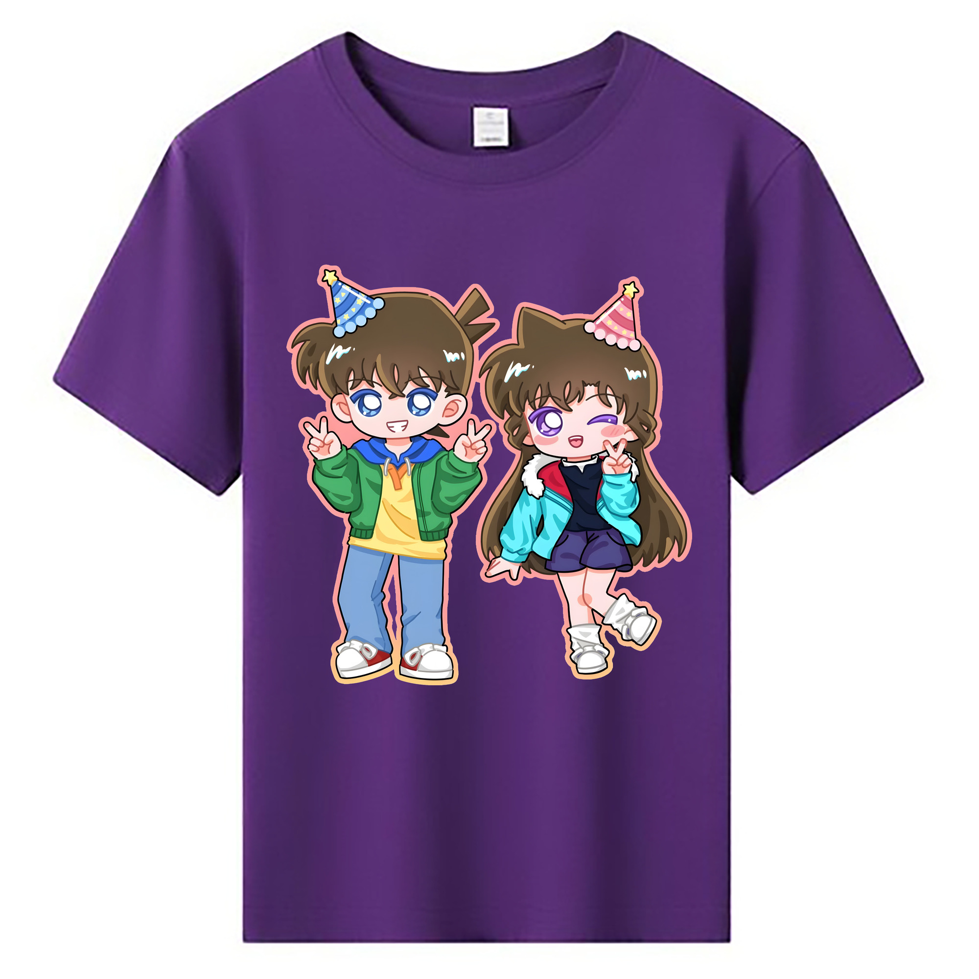 （画像用） 名探偵コナン 毛利 蘭 もうり らん、モーリ ラン Detective Conan Rachel Moore 綿100％キッズTシャツ（フロントプリント）