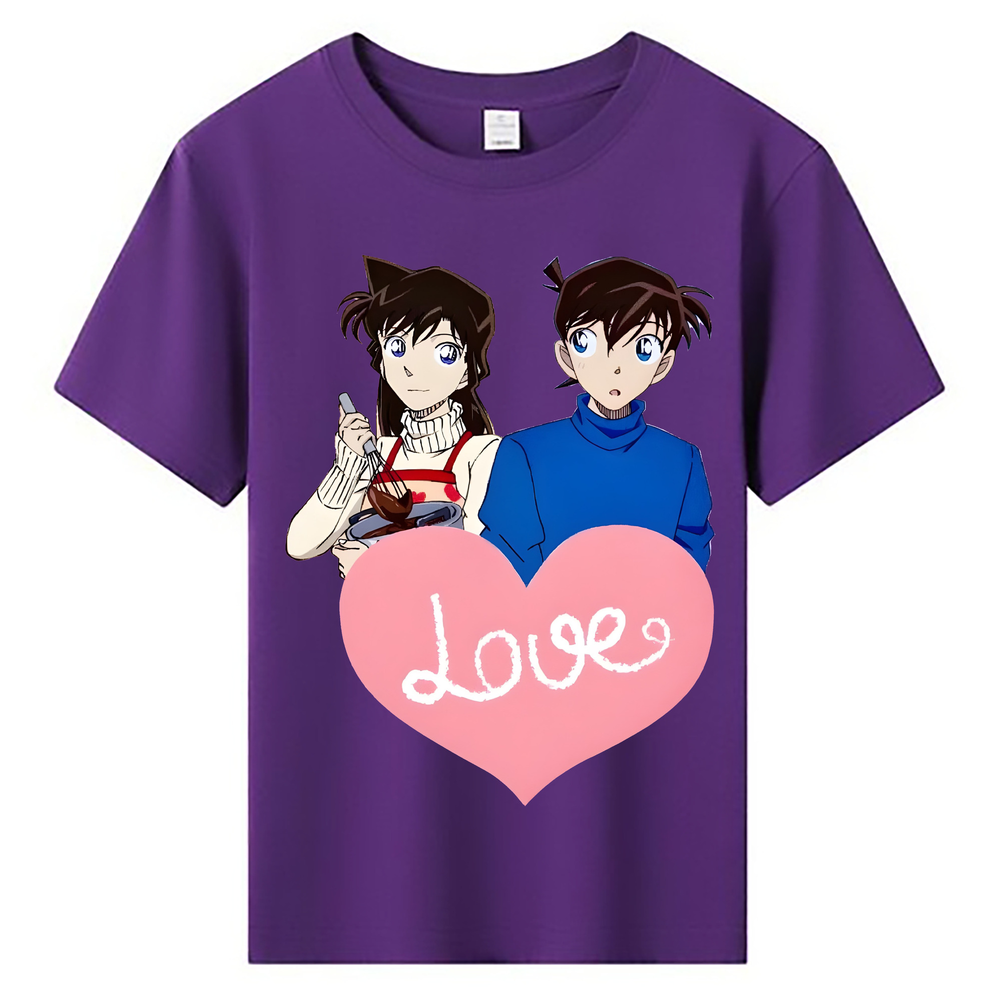 （画像用） 名探偵コナン 毛利 蘭 もうり らん、モーリ ラン Detective Conan Rachel Moore 綿100％キッズTシャツ（フロントプリント）