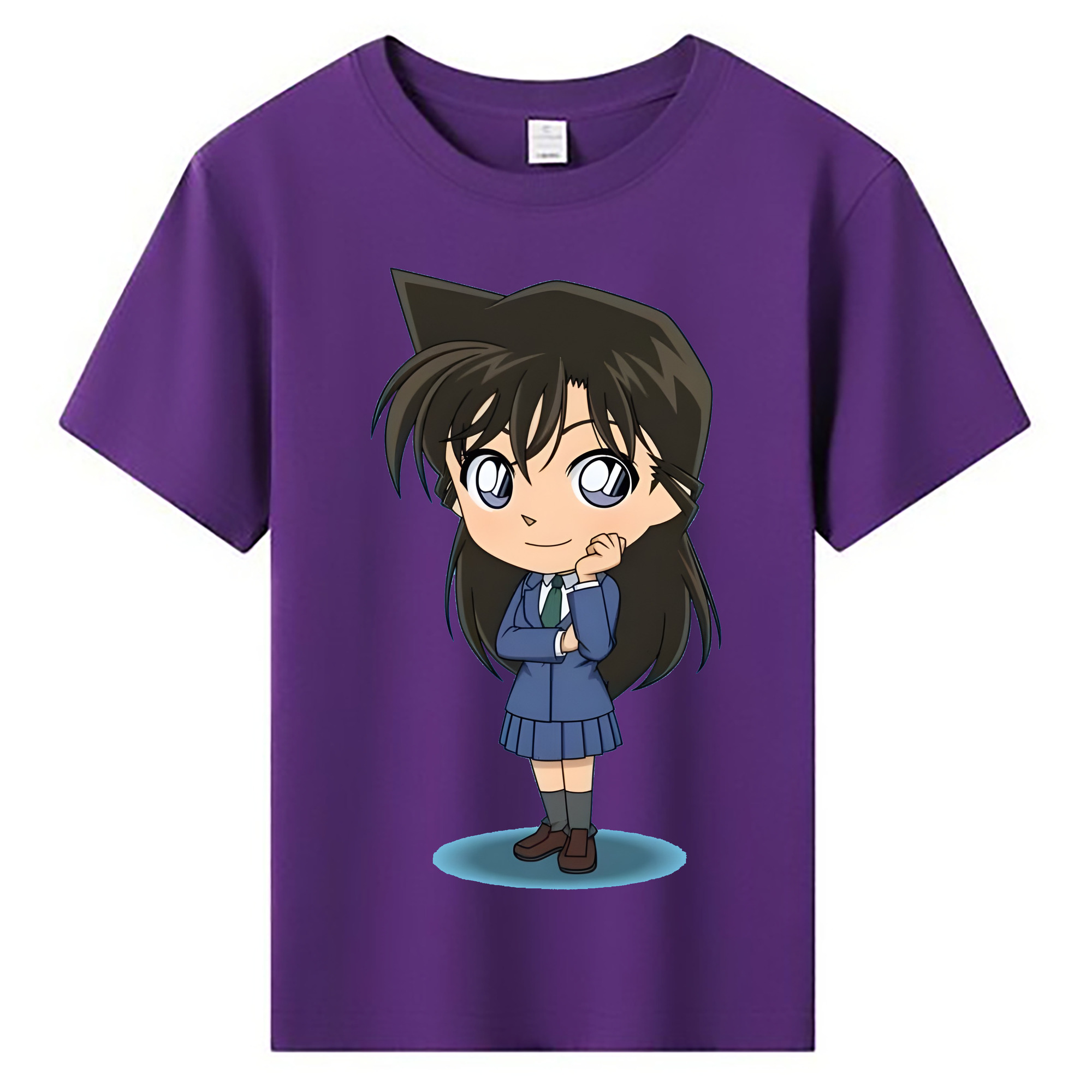 （画像用） 名探偵コナン 毛利 蘭 もうり らん、モーリ ラン Detective Conan Rachel Moore 綿100％キッズTシャツ（フロントプリント）
