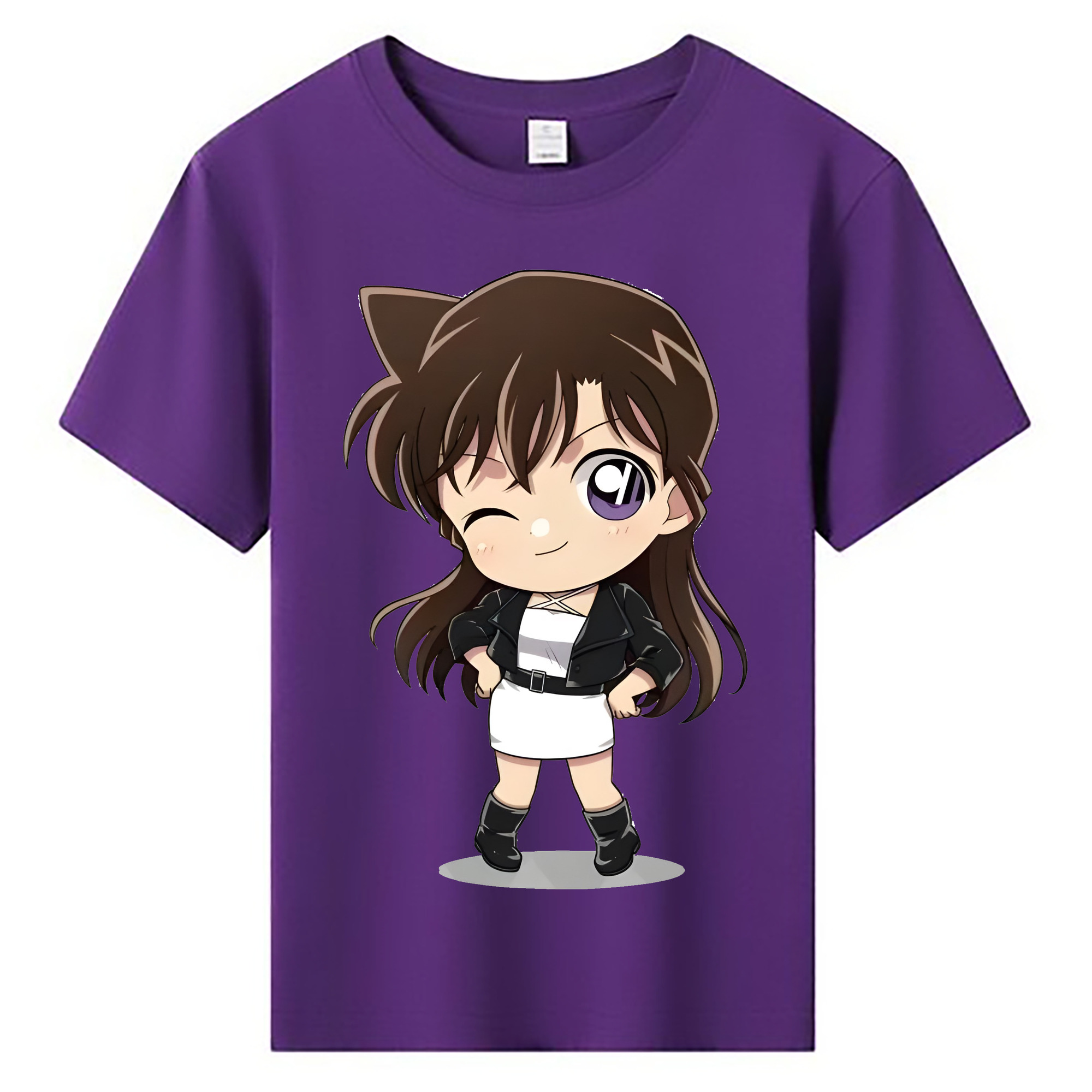 （画像用） 名探偵コナン 毛利 蘭 もうり らん、モーリ ラン Detective Conan Rachel Moore 綿100％キッズTシャツ（フロントプリント）