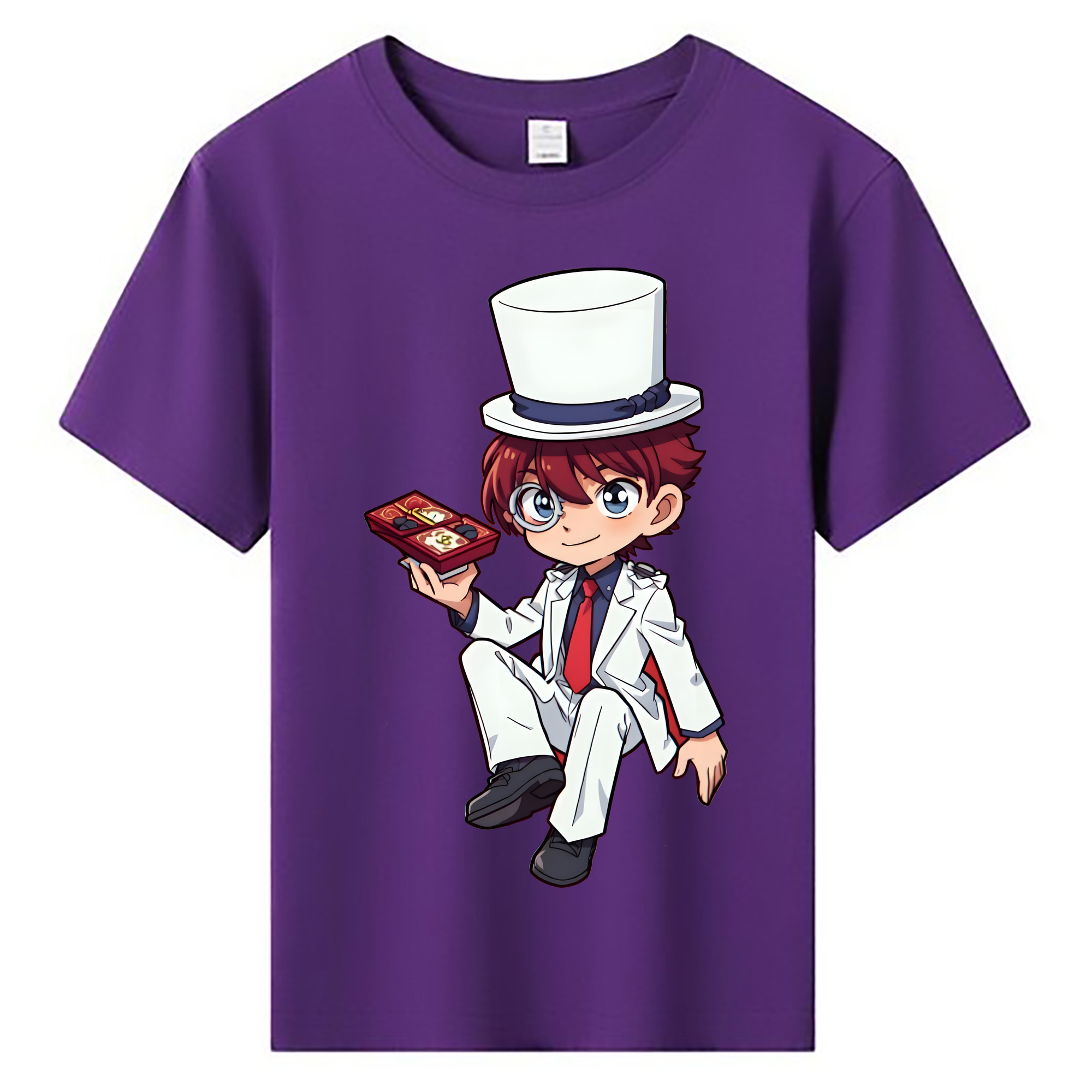 （画像用） 名探偵コナン くろば かいと Detective Conan Kuroba Kaito 綿100％キッズTシャツ（フロントプリント）