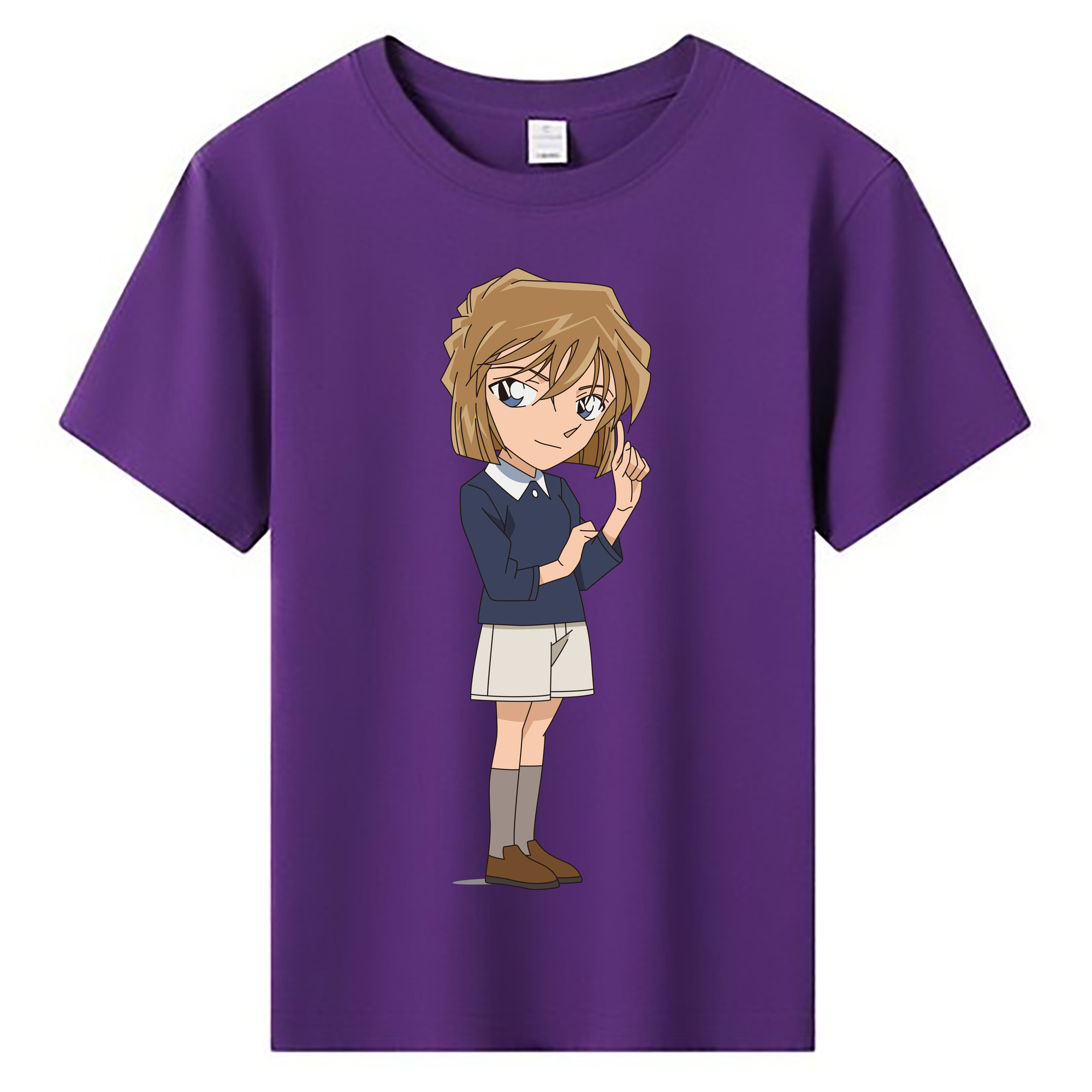 （画像用） 名探偵コナン 灰原 哀 はいばら あい Detective Conan Anita Hailey、Vi Graythorn Haibara Ai 綿100％キッズTシャツ（フロントプリント）