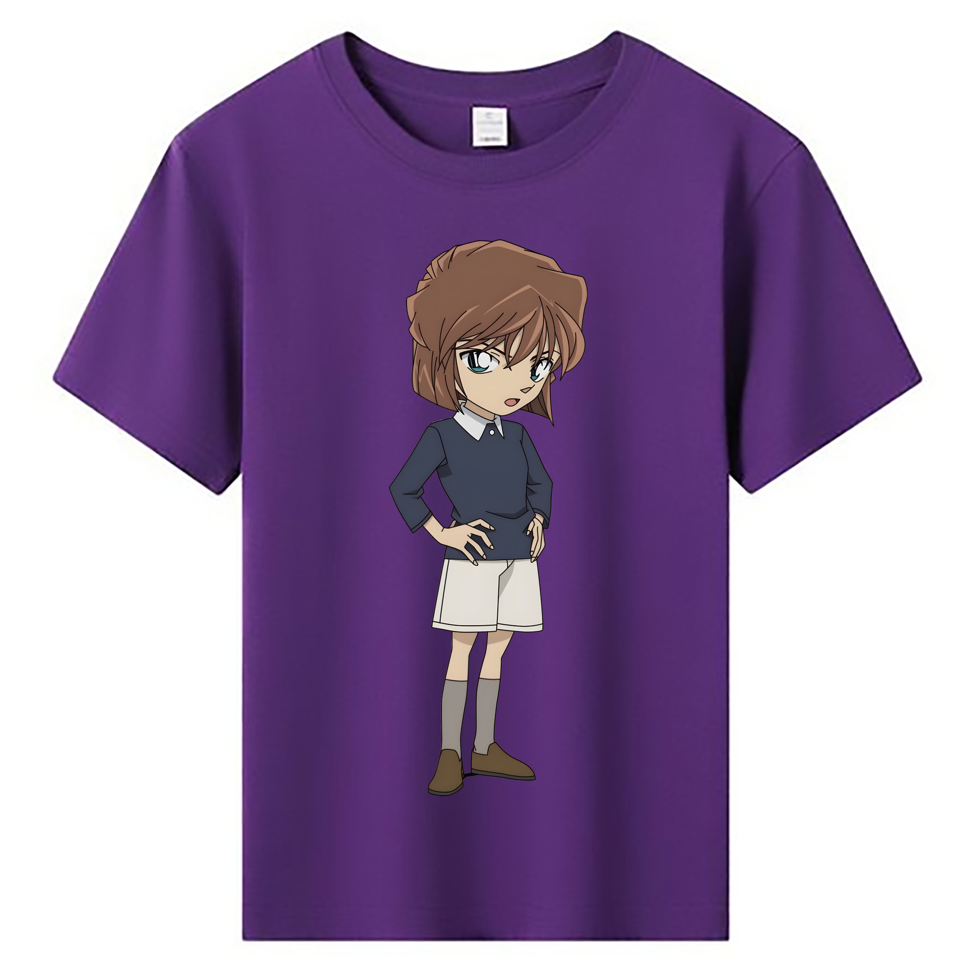 （画像用） 名探偵コナン 灰原 哀 はいばら あい Detective Conan Anita Hailey、Vi Graythorn Haibara Ai 綿100％キッズTシャツ（フロントプリント）
