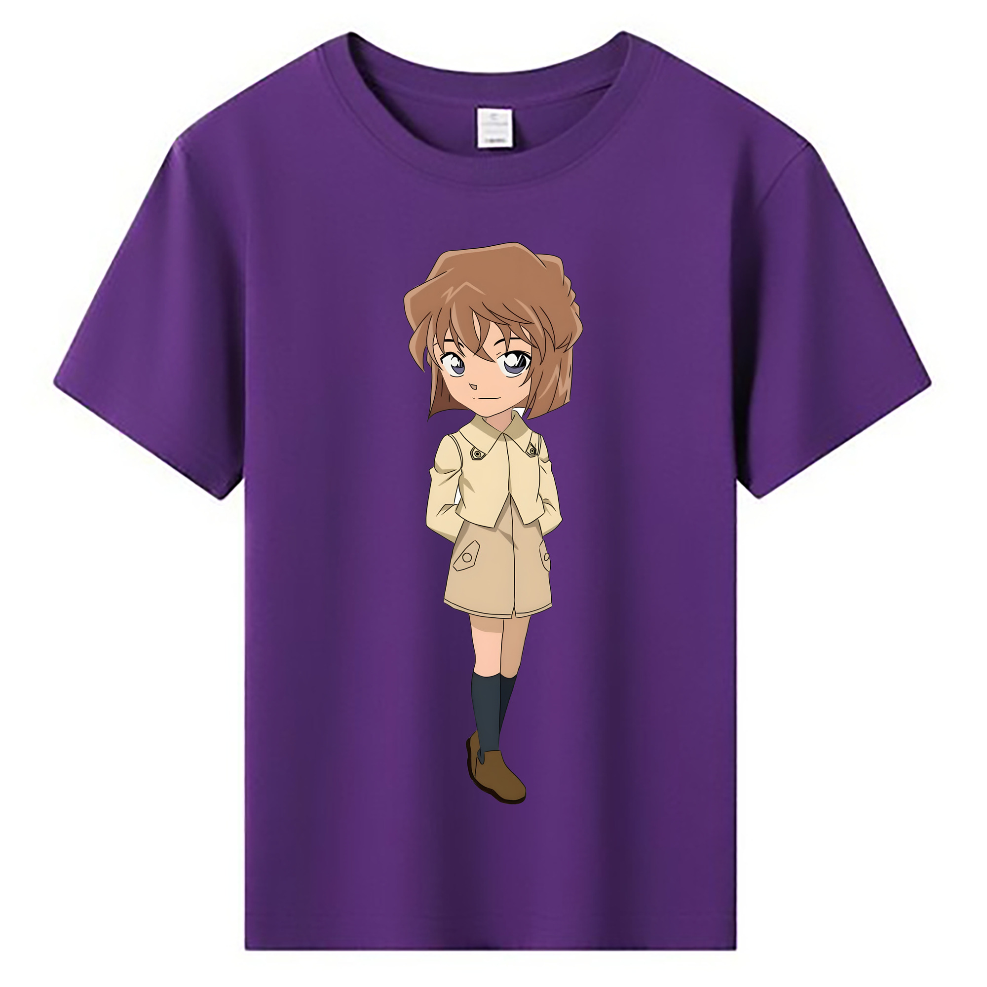 （画像用） 名探偵コナン 灰原 哀 はいばら あい Detective Conan Anita Hailey、Vi Graythorn Haibara Ai 綿100％キッズTシャツ（フロントプリント）
