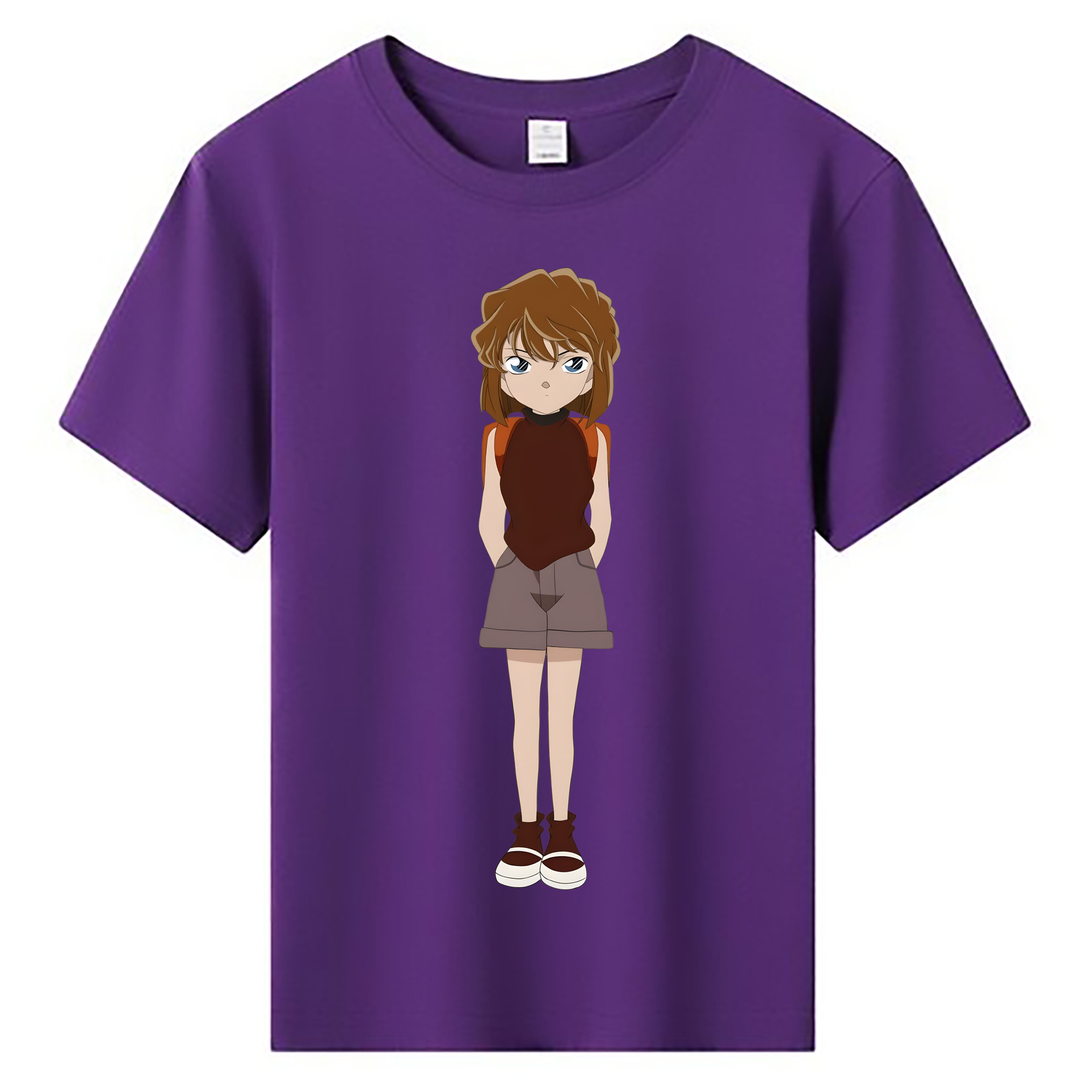 （画像用） 名探偵コナン 灰原 哀 はいばら あい Detective Conan Anita Hailey、Vi Graythorn Haibara Ai 綿100％キッズTシャツ（フロントプリント）