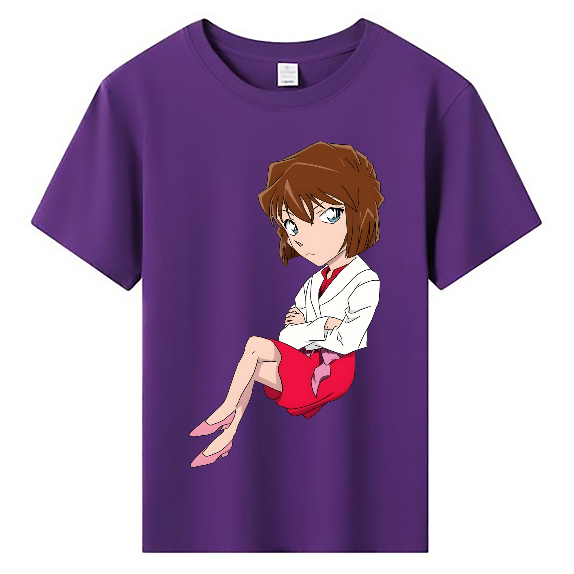 （画像用） 名探偵コナン 灰原 哀 はいばら あい Detective Conan Anita Hailey、Vi Graythorn Haibara Ai 綿100％キッズTシャツ（フロントプリント）