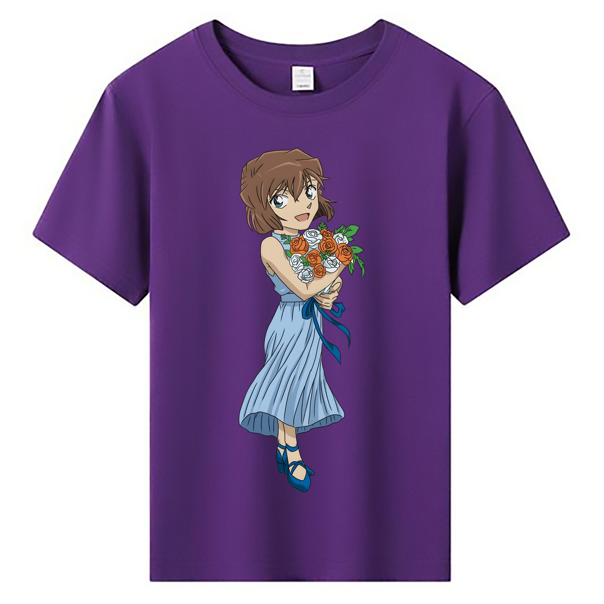 （画像用） 名探偵コナン 灰原 哀 はいばら あい Detective Conan Anita Hailey、Vi Graythorn Haibara Ai 綿100％キッズTシャツ（フロントプリント）