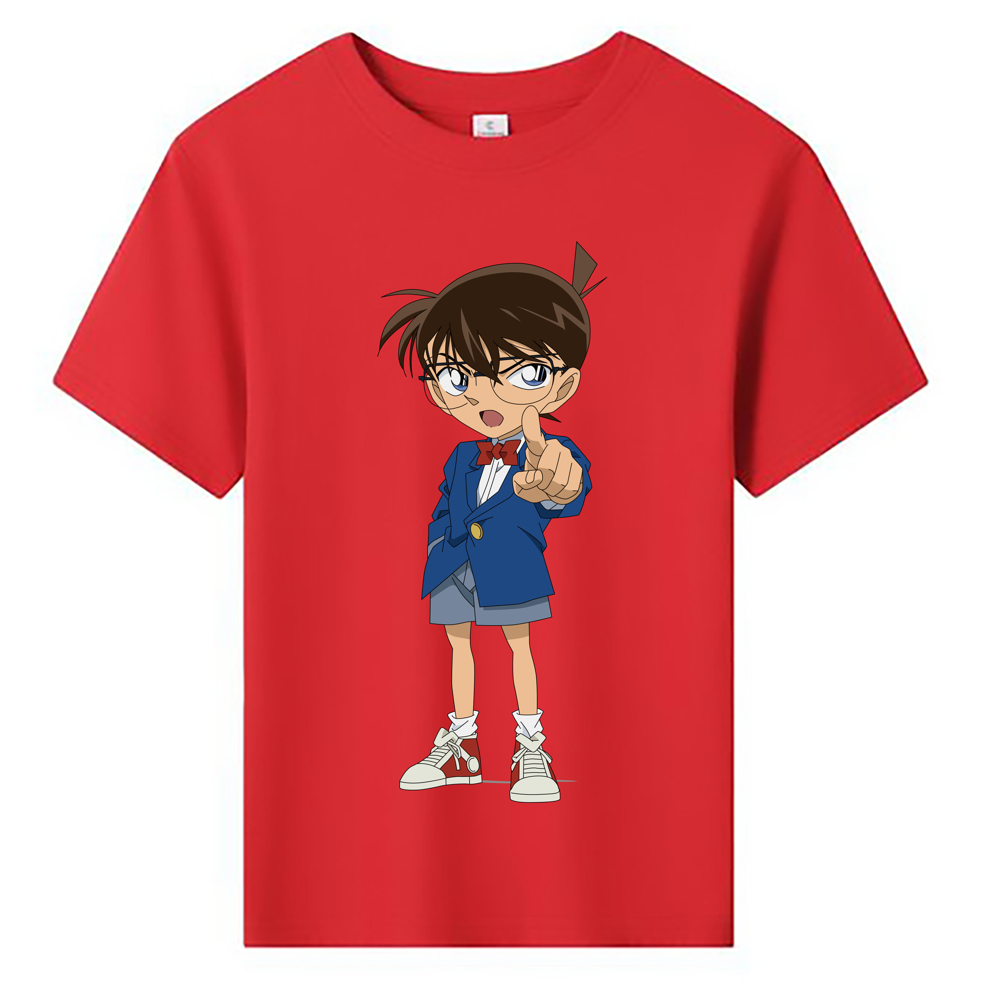 （画像用） 名探偵コナン 江戸川 コナン Detective Conan Conan Edogawa 綿100％キッズTシャツ（フロントプリント）