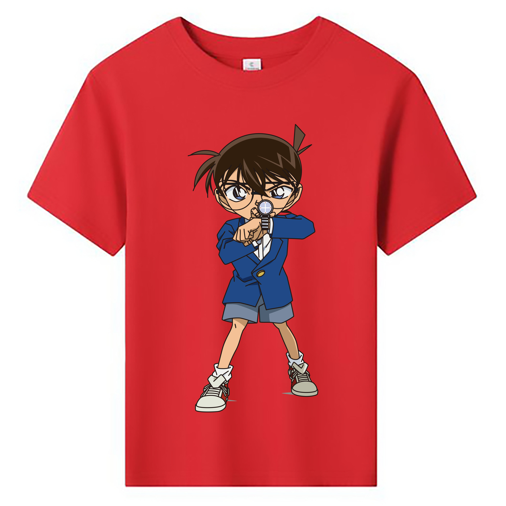（画像用） 名探偵コナン 江戸川 コナン Detective Conan Conan Edogawa 綿100％キッズTシャツ（フロントプリント）
