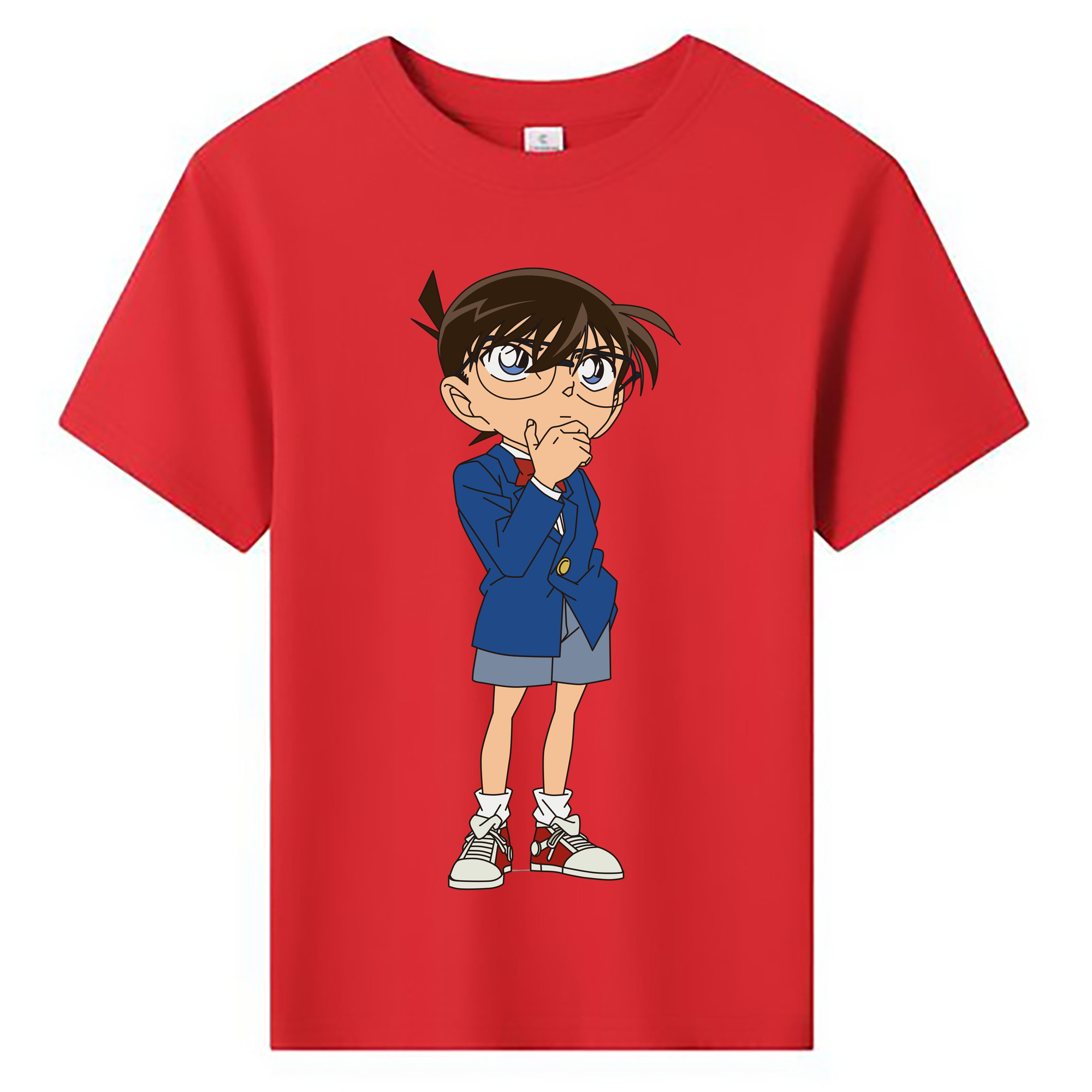 （画像用） 名探偵コナン 江戸川 コナン Detective Conan Conan Edogawa 綿100％キッズTシャツ（フロントプリント）