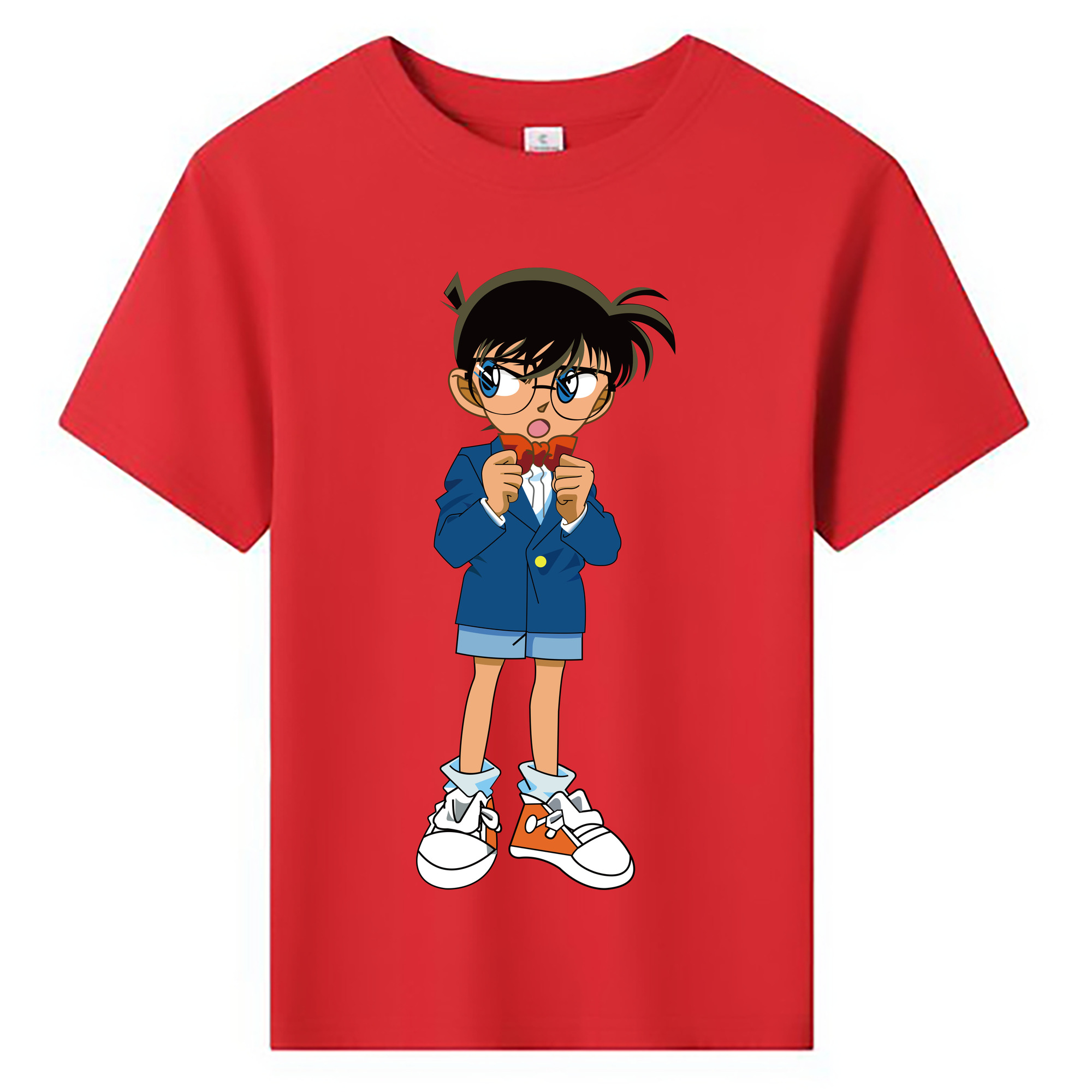 （画像用） 名探偵コナン 江戸川 コナン Detective Conan Conan Edogawa 綿100％キッズTシャツ（フロントプリント）