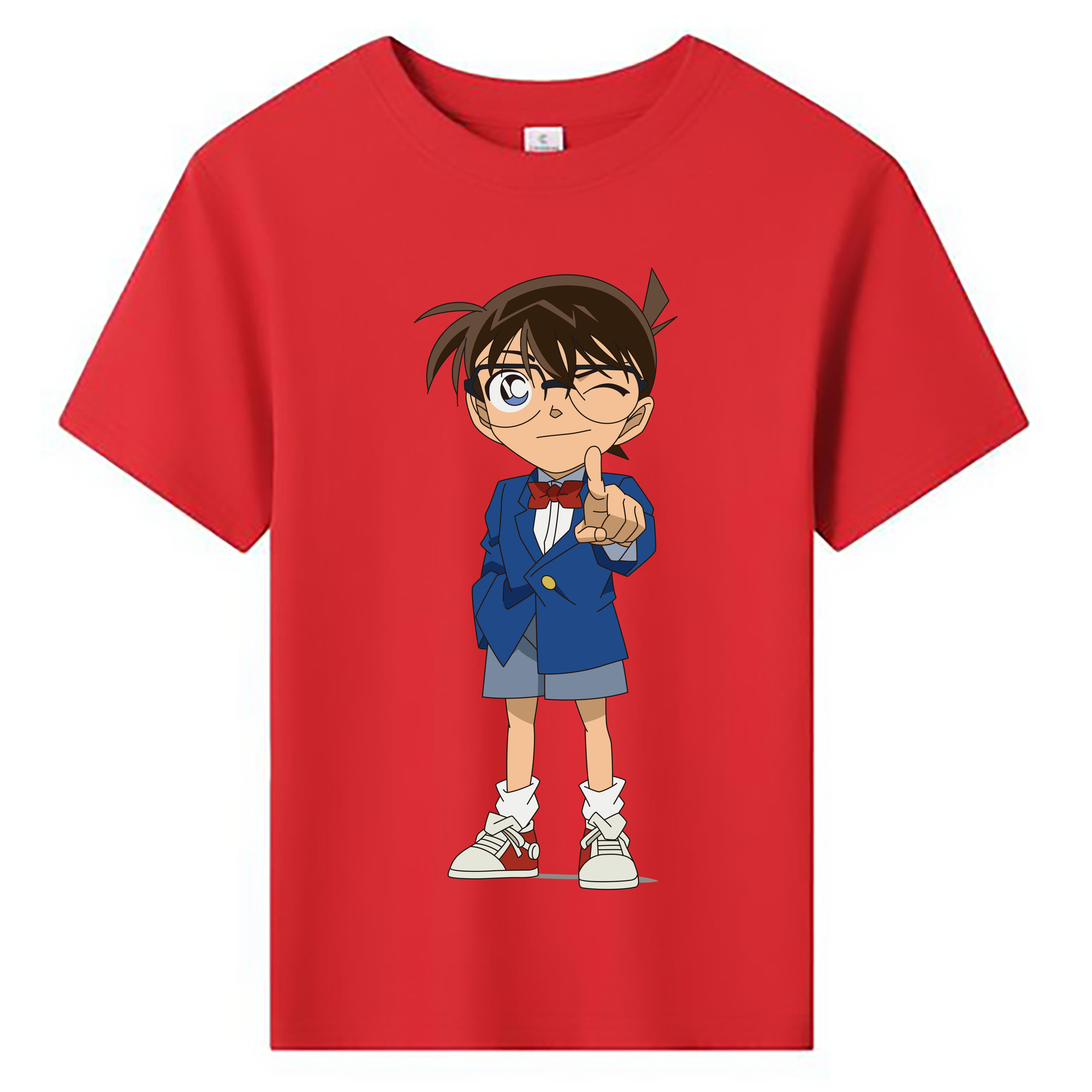 （画像用） 名探偵コナン 江戸川 コナン Detective Conan Conan Edogawa 綿100％キッズTシャツ（フロントプリント）