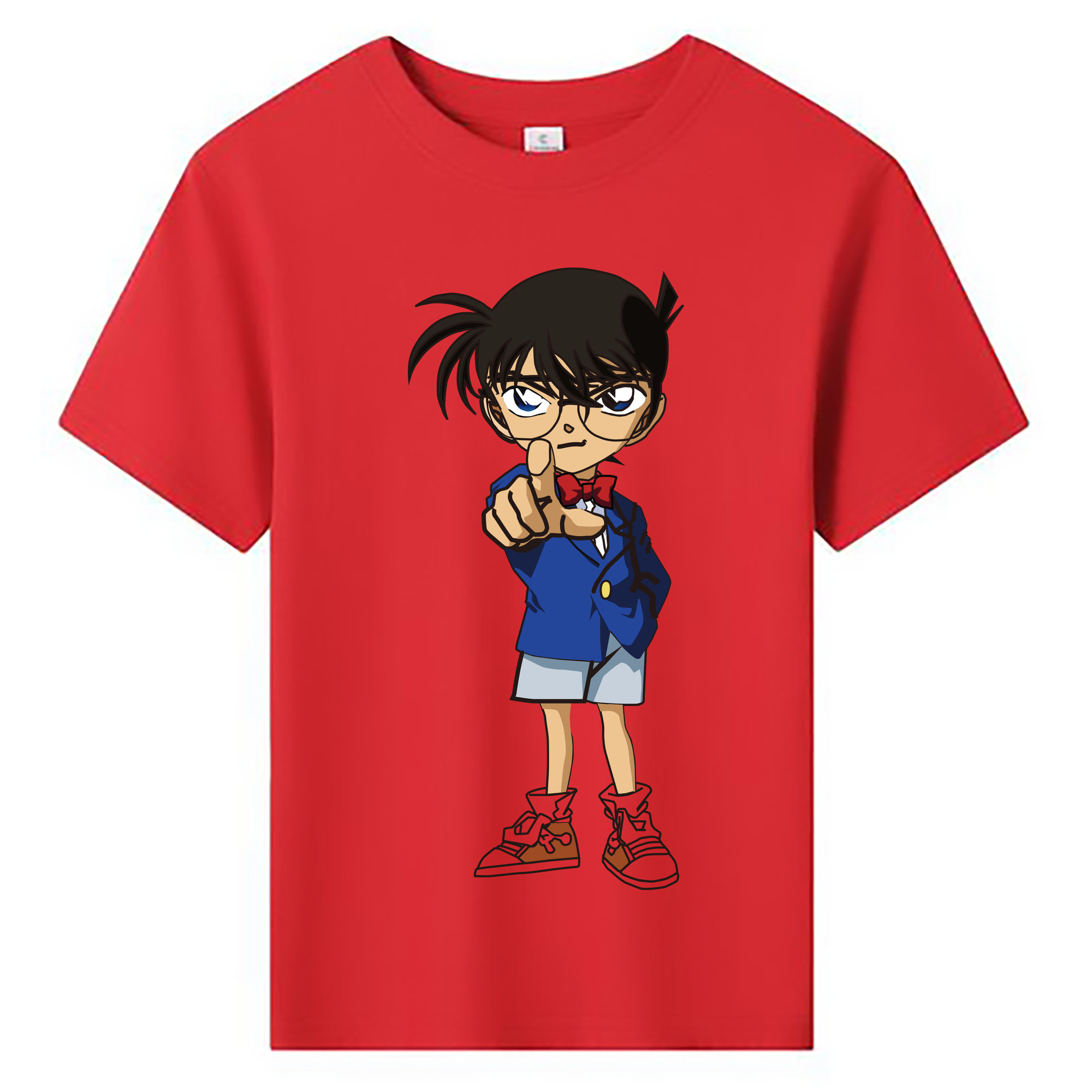 （画像用） 名探偵コナン 江戸川 コナン Detective Conan Conan Edogawa 綿100％キッズTシャツ（フロントプリント）