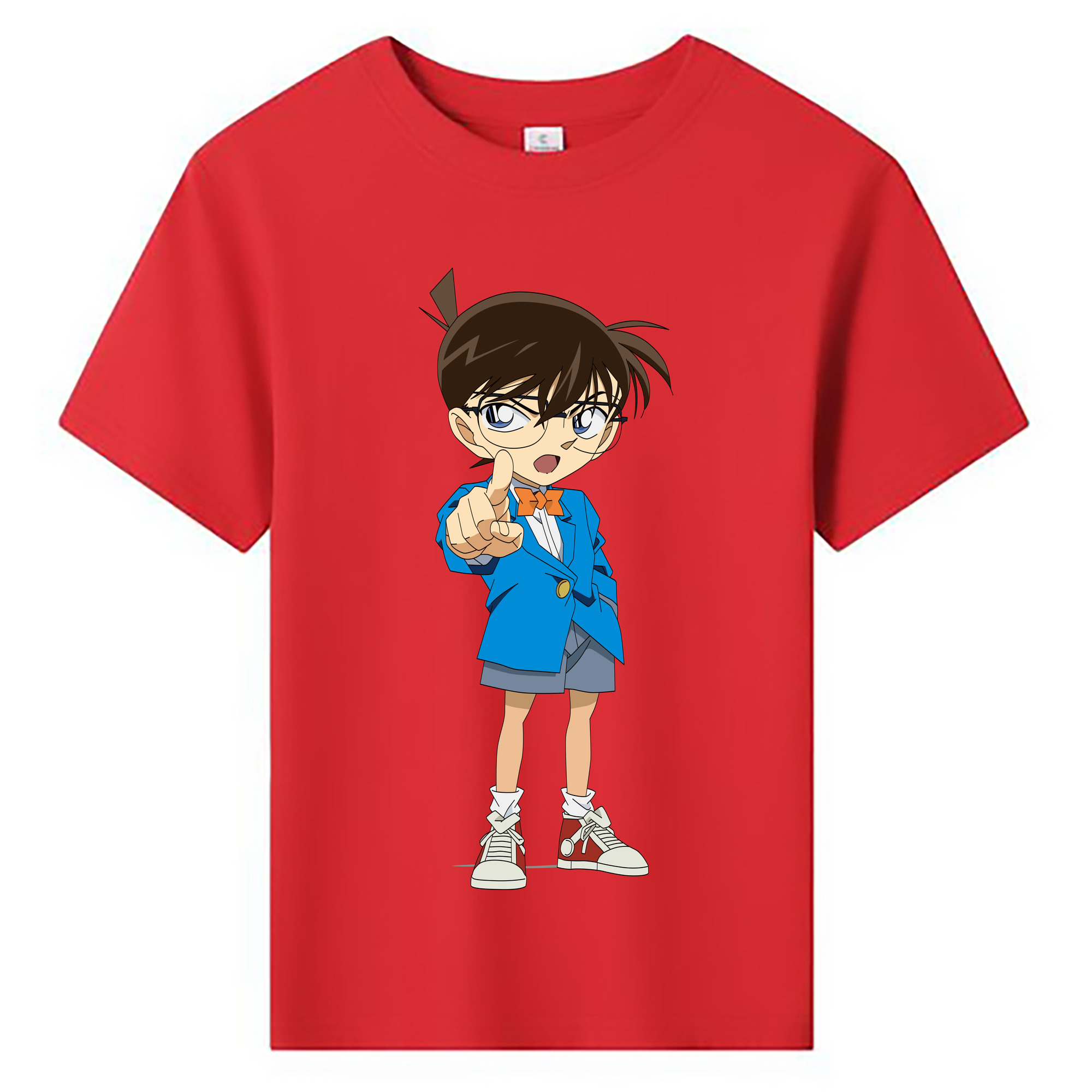 （画像用） 名探偵コナン 江戸川 コナン Detective Conan Conan Edogawa 綿100％キッズTシャツ（フロントプリント）
