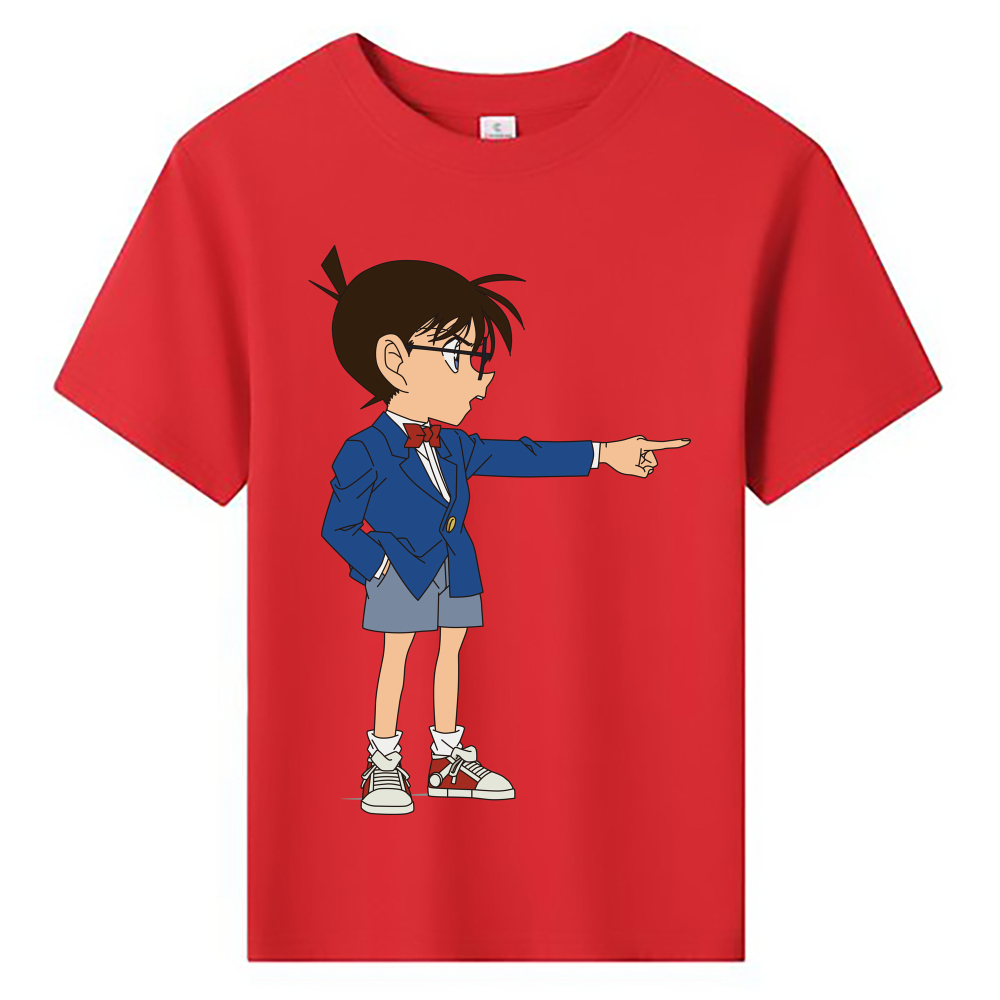 （画像用） 名探偵コナン 江戸川 コナン Detective Conan Conan Edogawa 綿100％キッズTシャツ（フロントプリント）