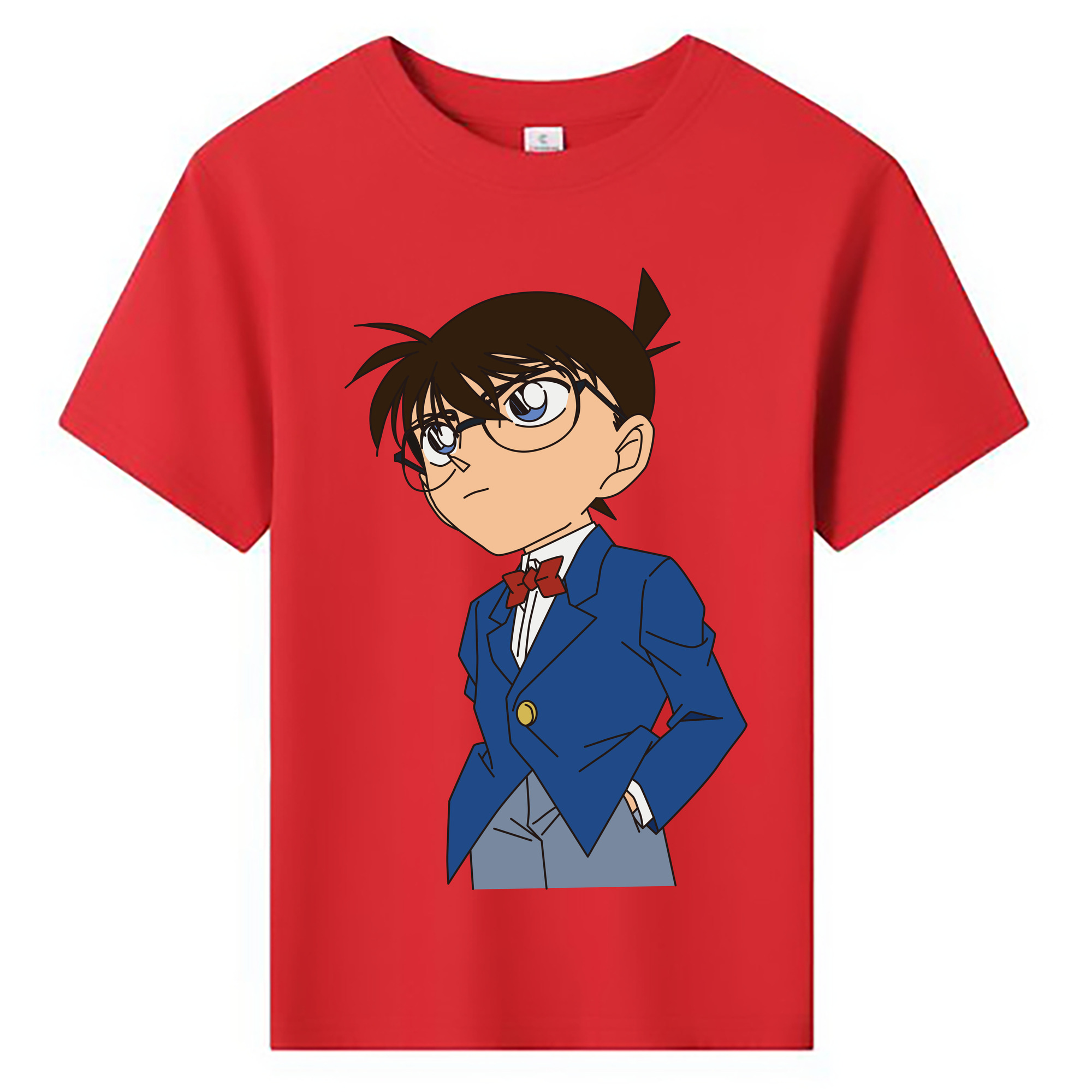 （画像用） 名探偵コナン 江戸川 コナン Detective Conan Conan Edogawa 綿100％キッズTシャツ（フロントプリント）