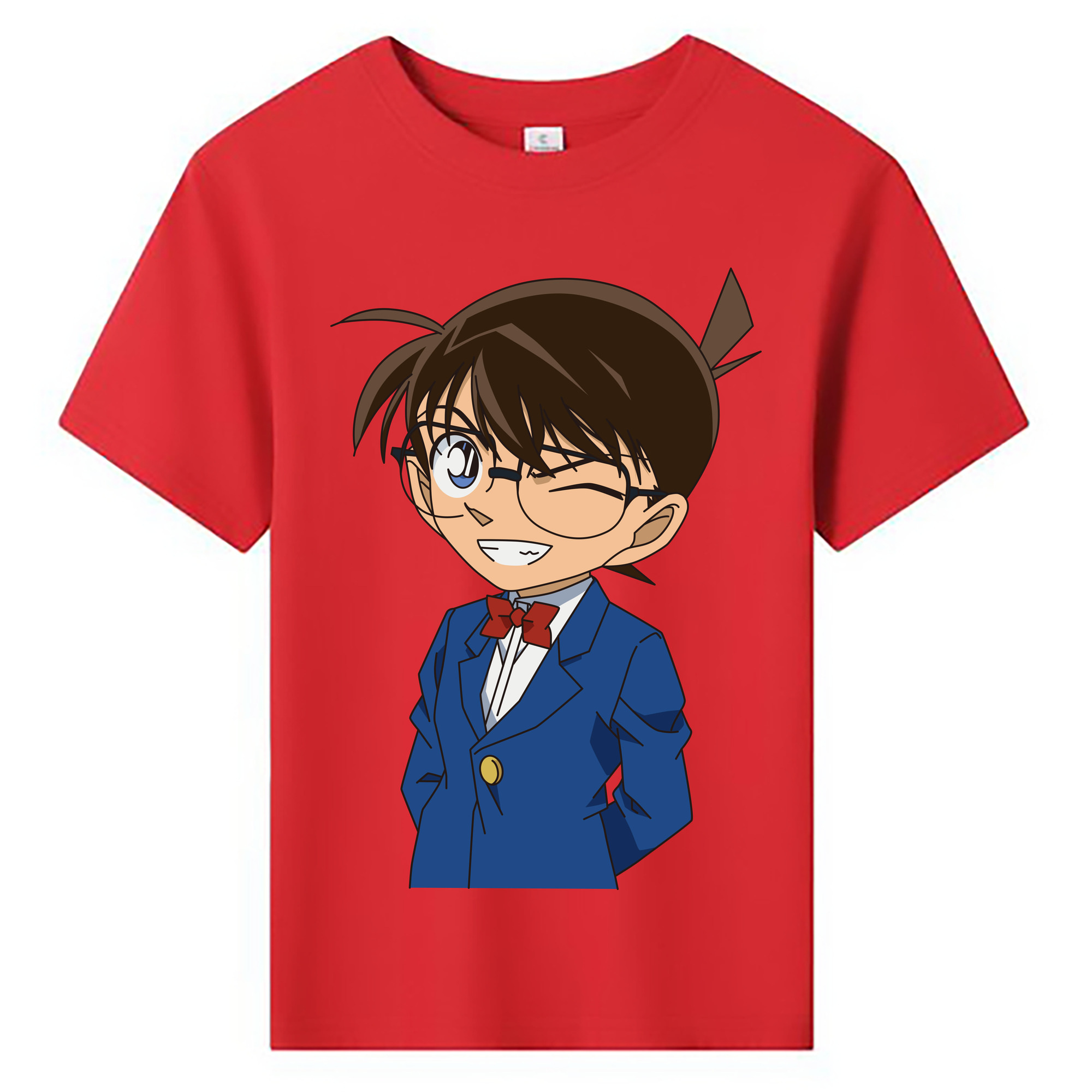 （画像用） 名探偵コナン 江戸川 コナン Detective Conan Conan Edogawa 綿100％キッズTシャツ（フロントプリント）