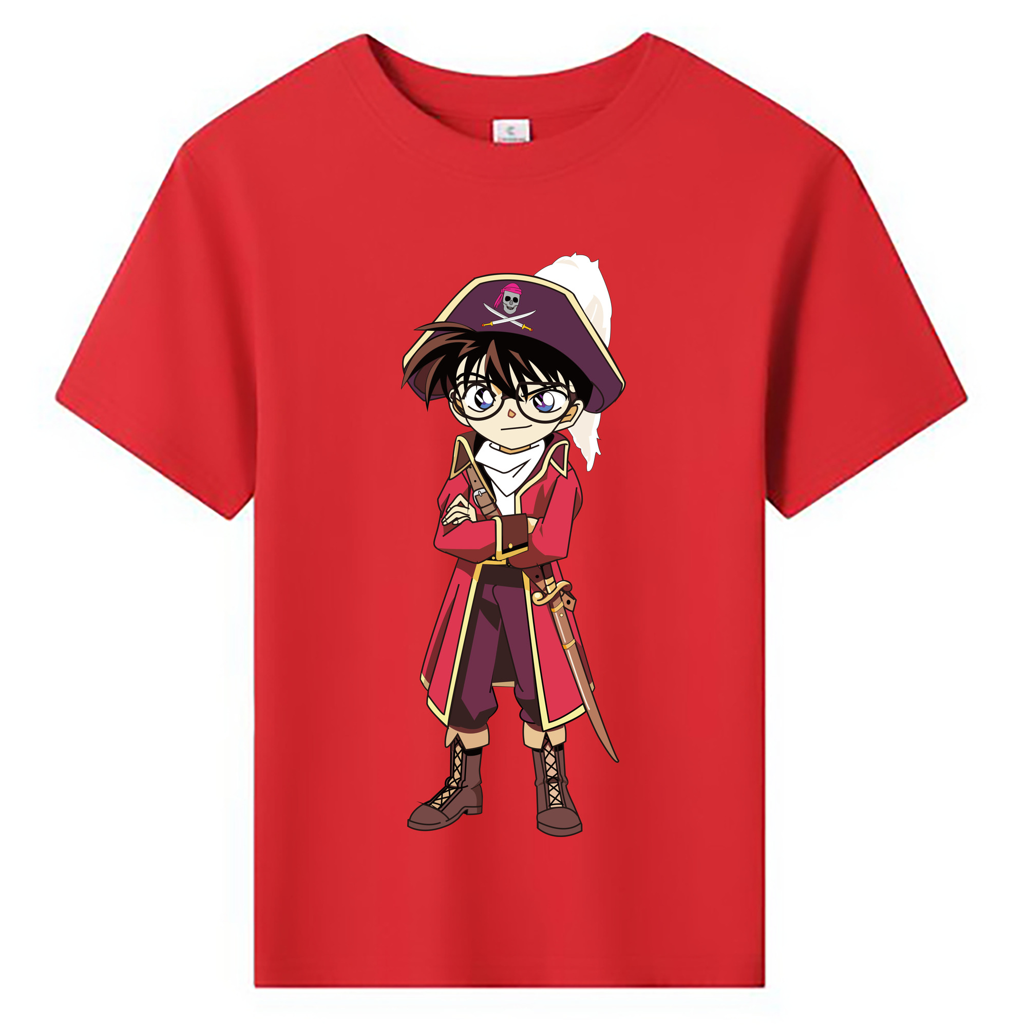 （画像用） 名探偵コナン 江戸川 コナン Detective Conan Conan Edogawa 綿100％キッズTシャツ（フロントプリント）