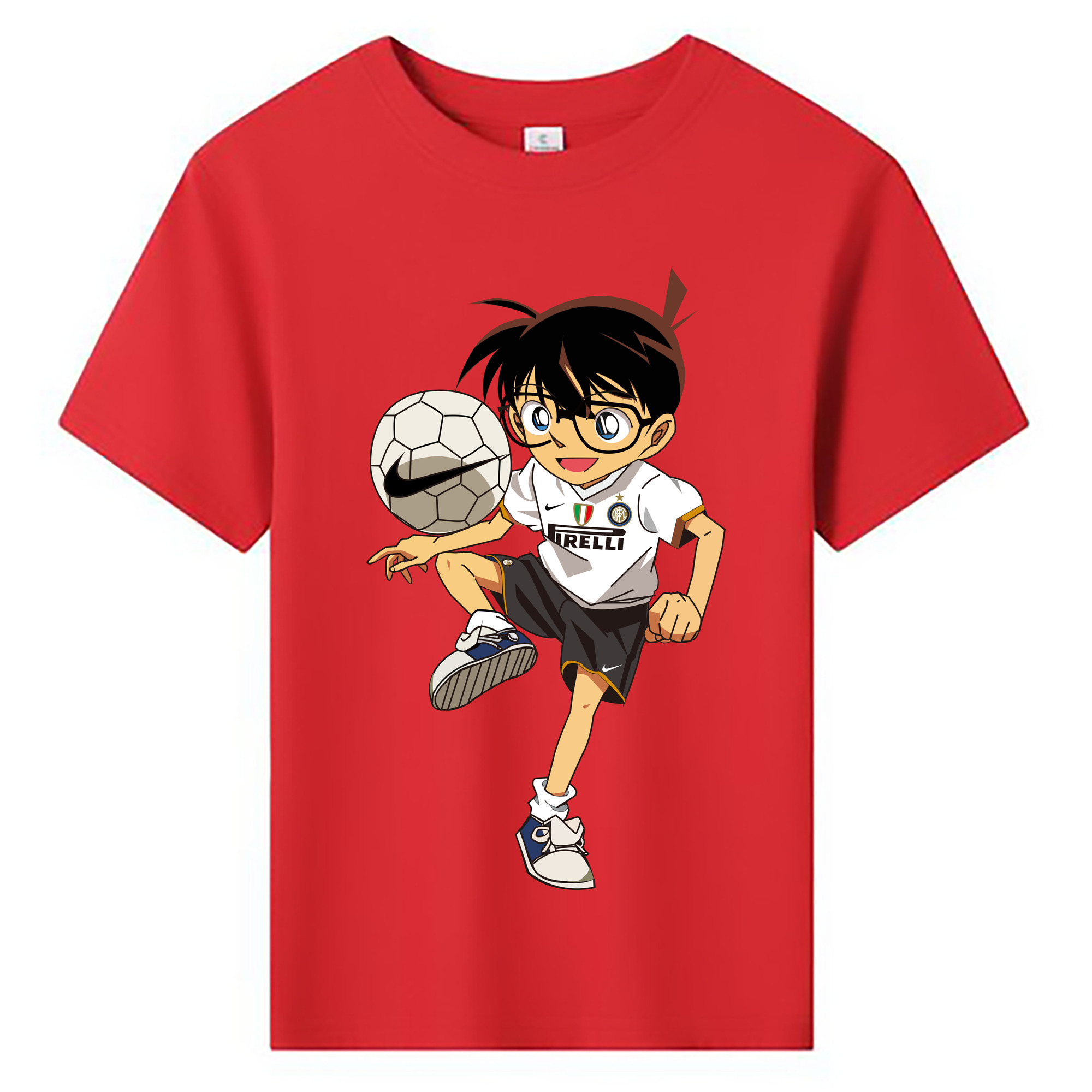 （画像用） 名探偵コナン 江戸川 コナン Detective Conan Conan Edogawa 綿100％キッズTシャツ（フロントプリント）