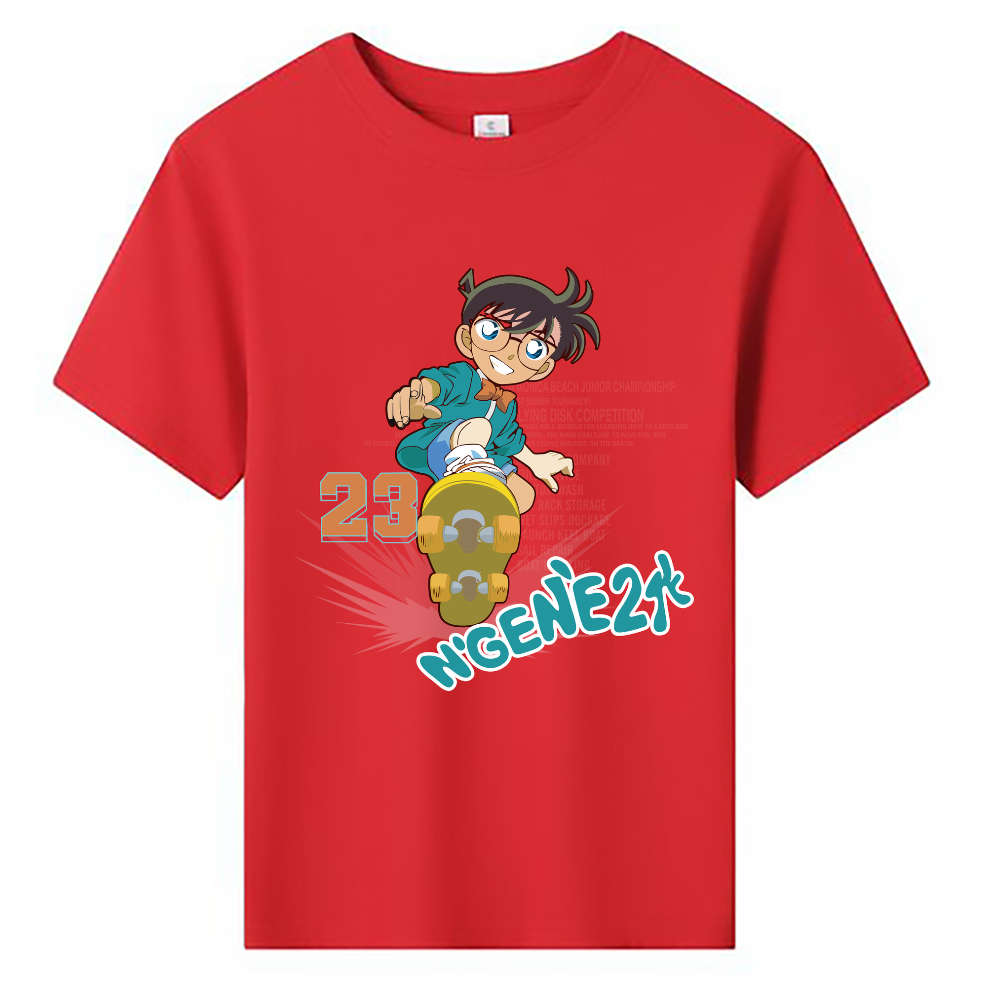 （画像用） 名探偵コナン 江戸川 コナン Detective Conan Conan Edogawa 綿100％キッズTシャツ（フロントプリント）