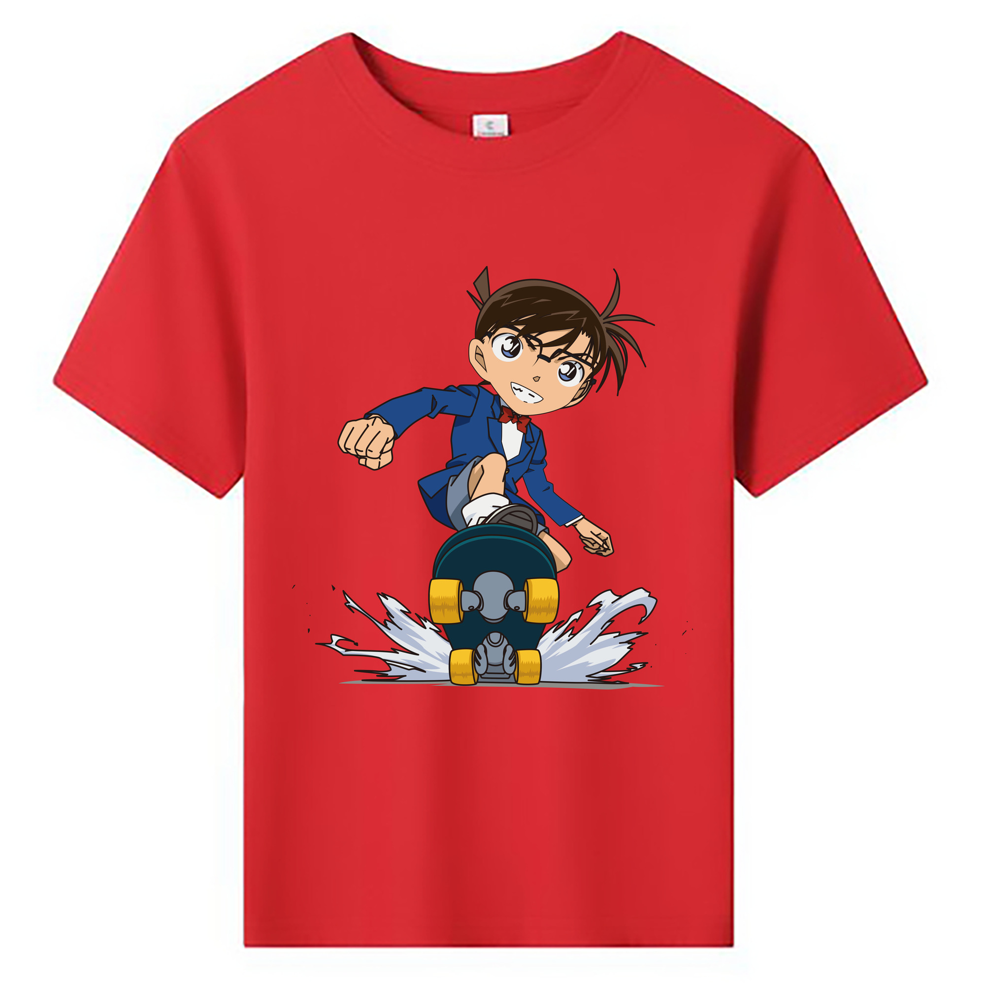 （画像用） 名探偵コナン 江戸川 コナン Detective Conan Conan Edogawa 綿100％キッズTシャツ（フロントプリント）
