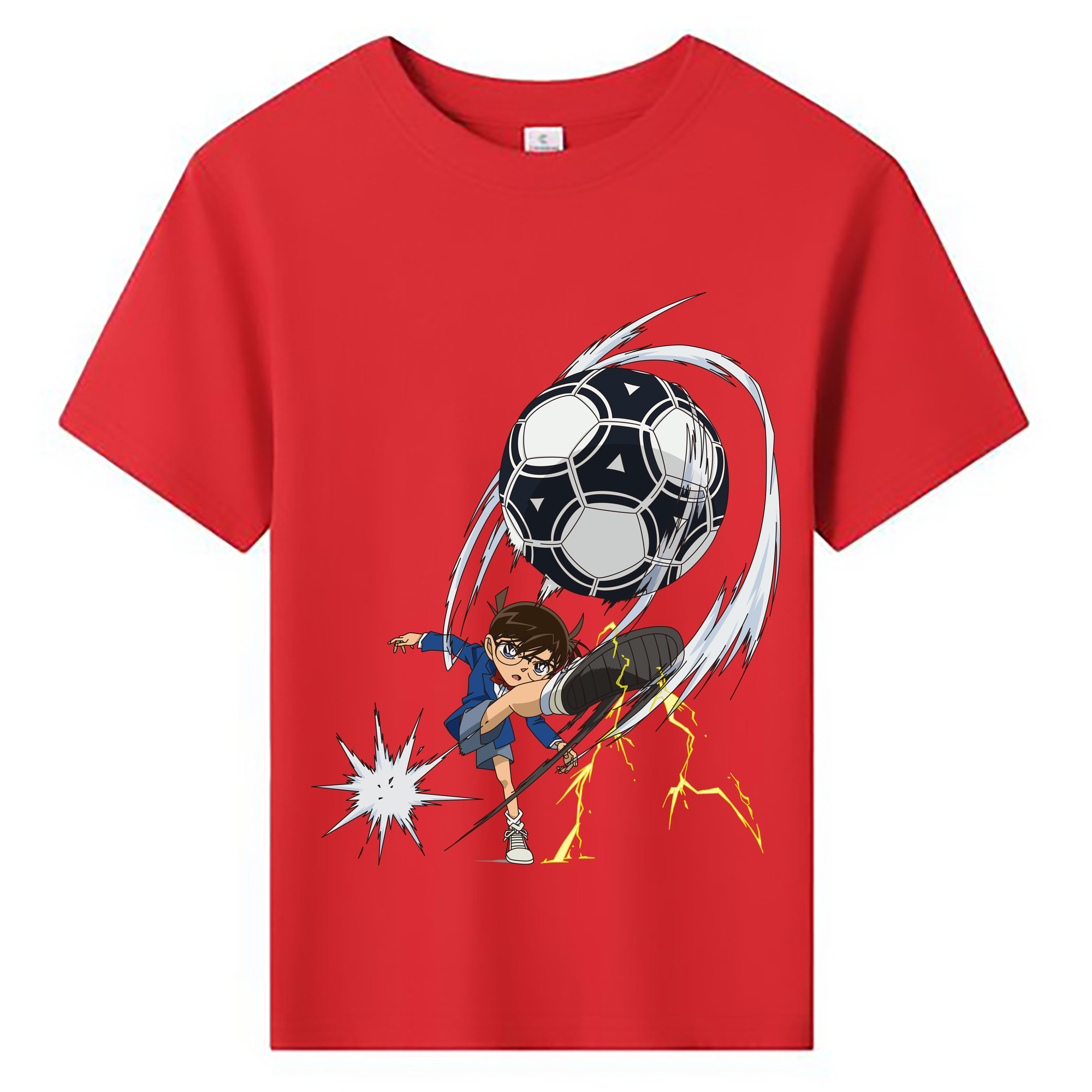 （画像用） 名探偵コナン 江戸川 コナン Detective Conan Conan Edogawa 綿100％キッズTシャツ（フロントプリント）