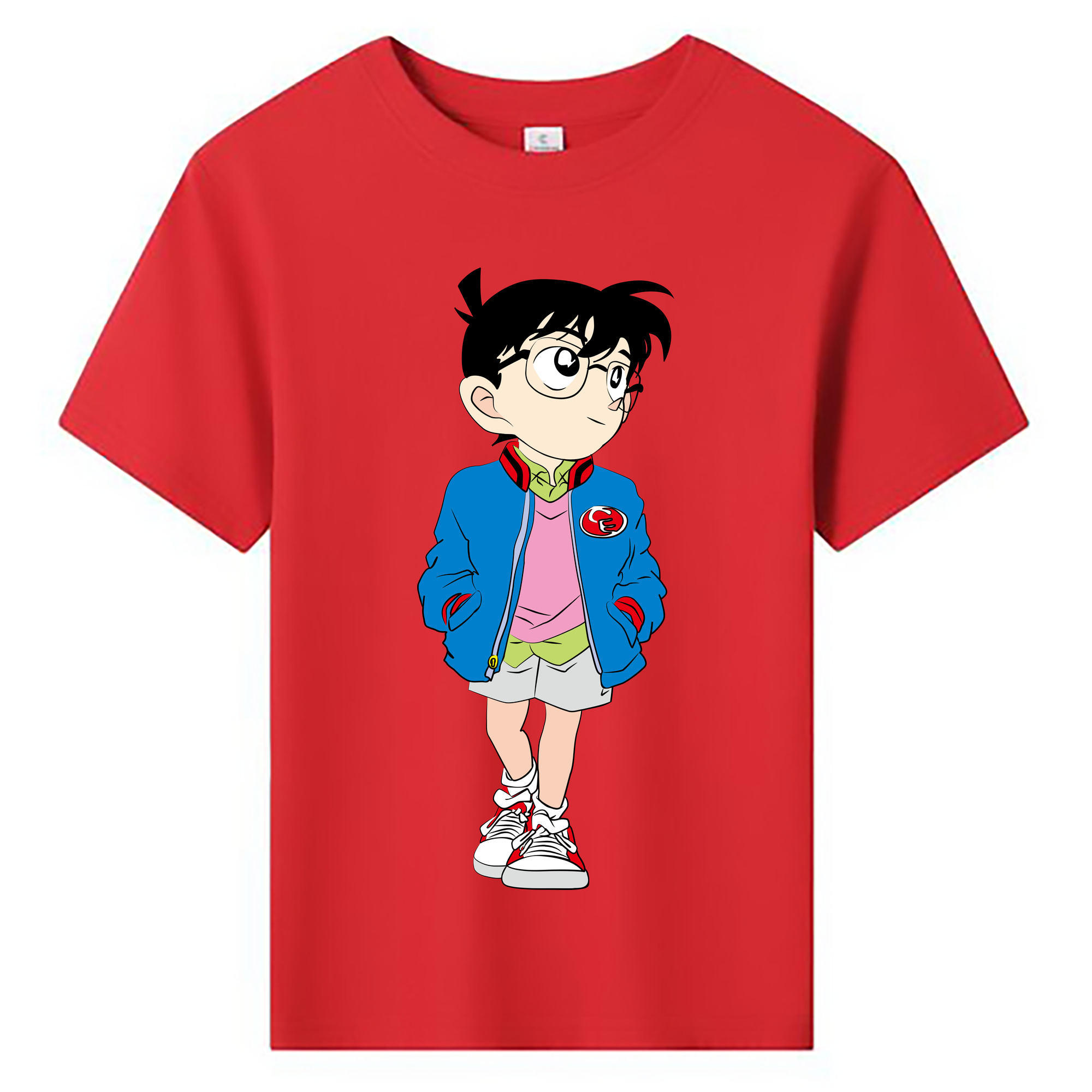 （画像用） 名探偵コナン 江戸川 コナン Detective Conan Conan Edogawa 綿100％キッズTシャツ（フロントプリント）