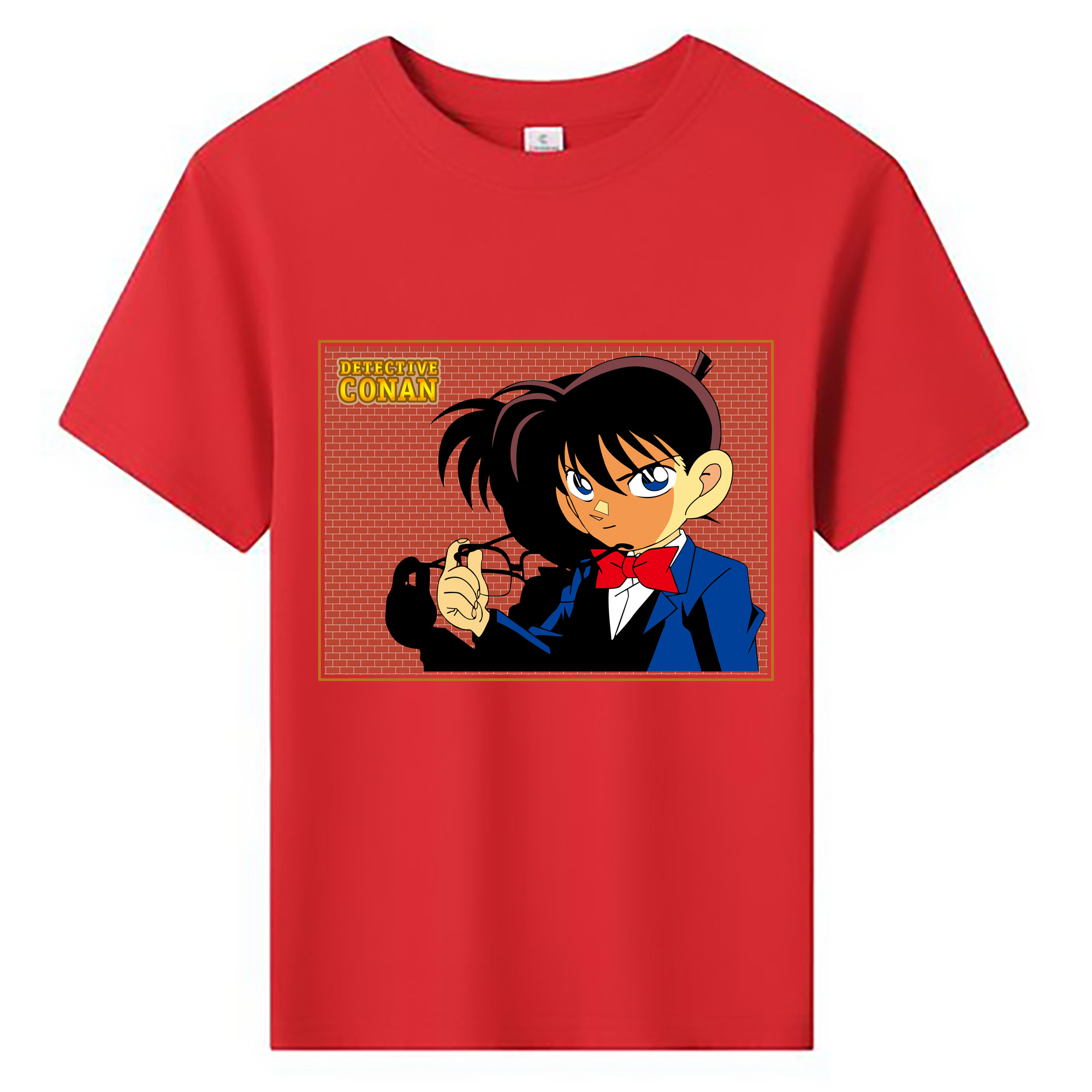 （画像用） 名探偵コナン 江戸川 コナン Detective Conan Conan Edogawa 綿100％キッズTシャツ（フロントプリント）