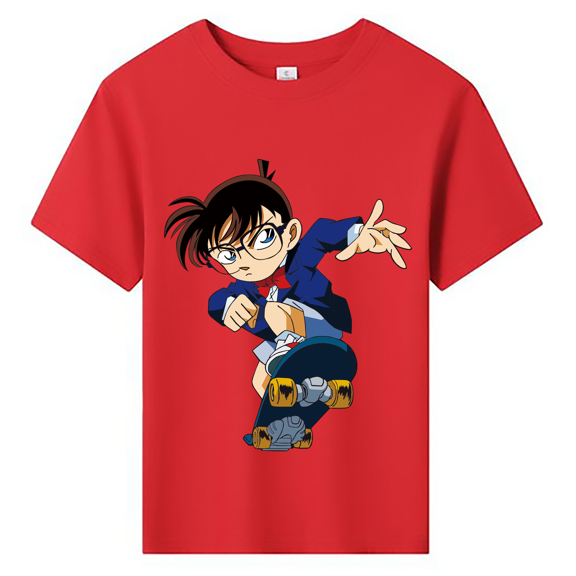 （画像用） 名探偵コナン 江戸川 コナン Detective Conan Conan Edogawa 綿100％キッズTシャツ（フロントプリント）