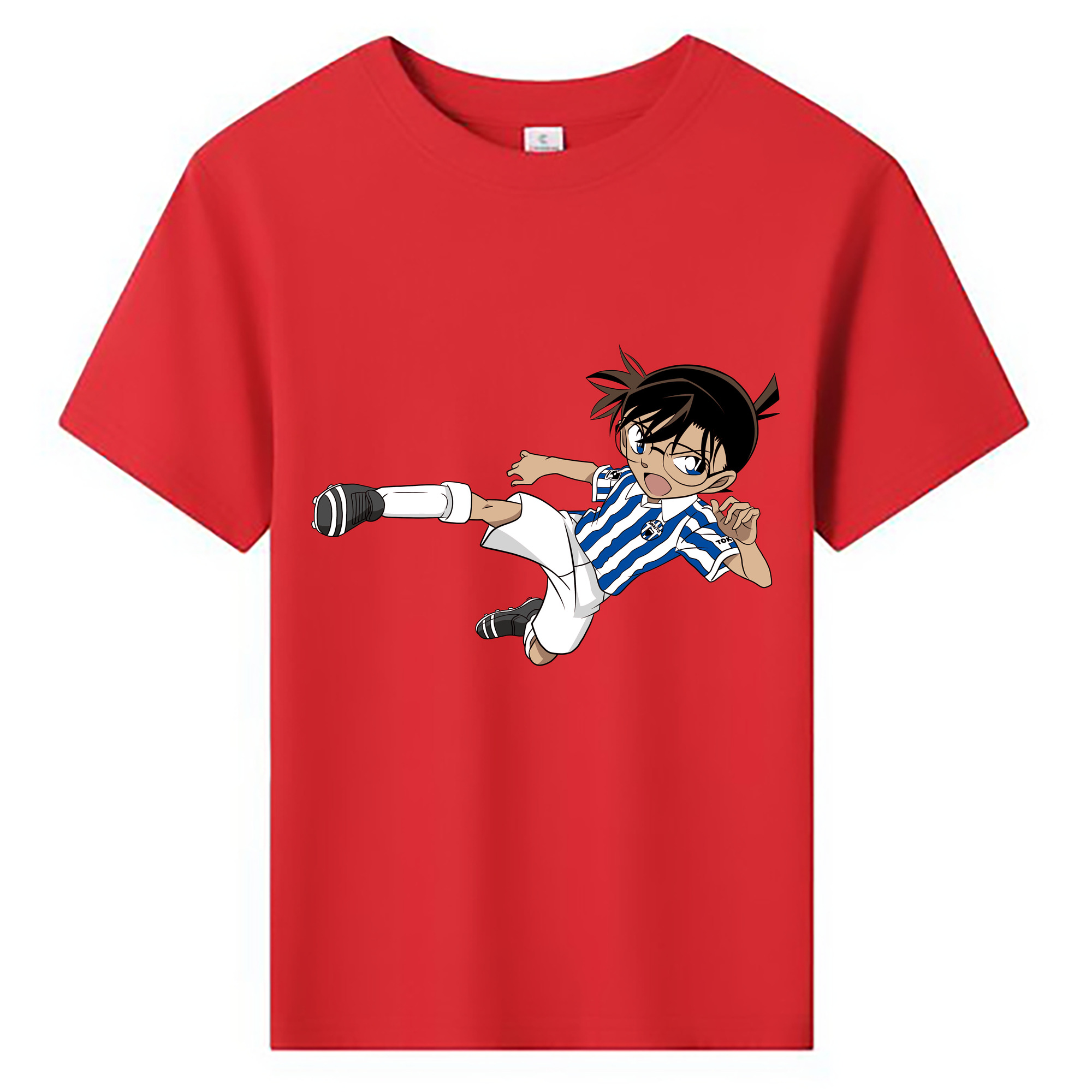 （画像用） 名探偵コナン 江戸川 コナン Detective Conan Conan Edogawa 綿100％キッズTシャツ（フロントプリント）