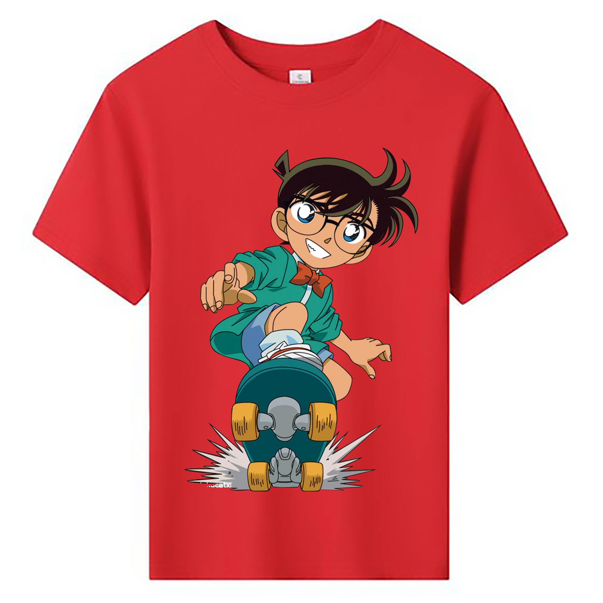（画像用） 名探偵コナン 江戸川 コナン Detective Conan Conan Edogawa 綿100％キッズTシャツ（フロントプリント）