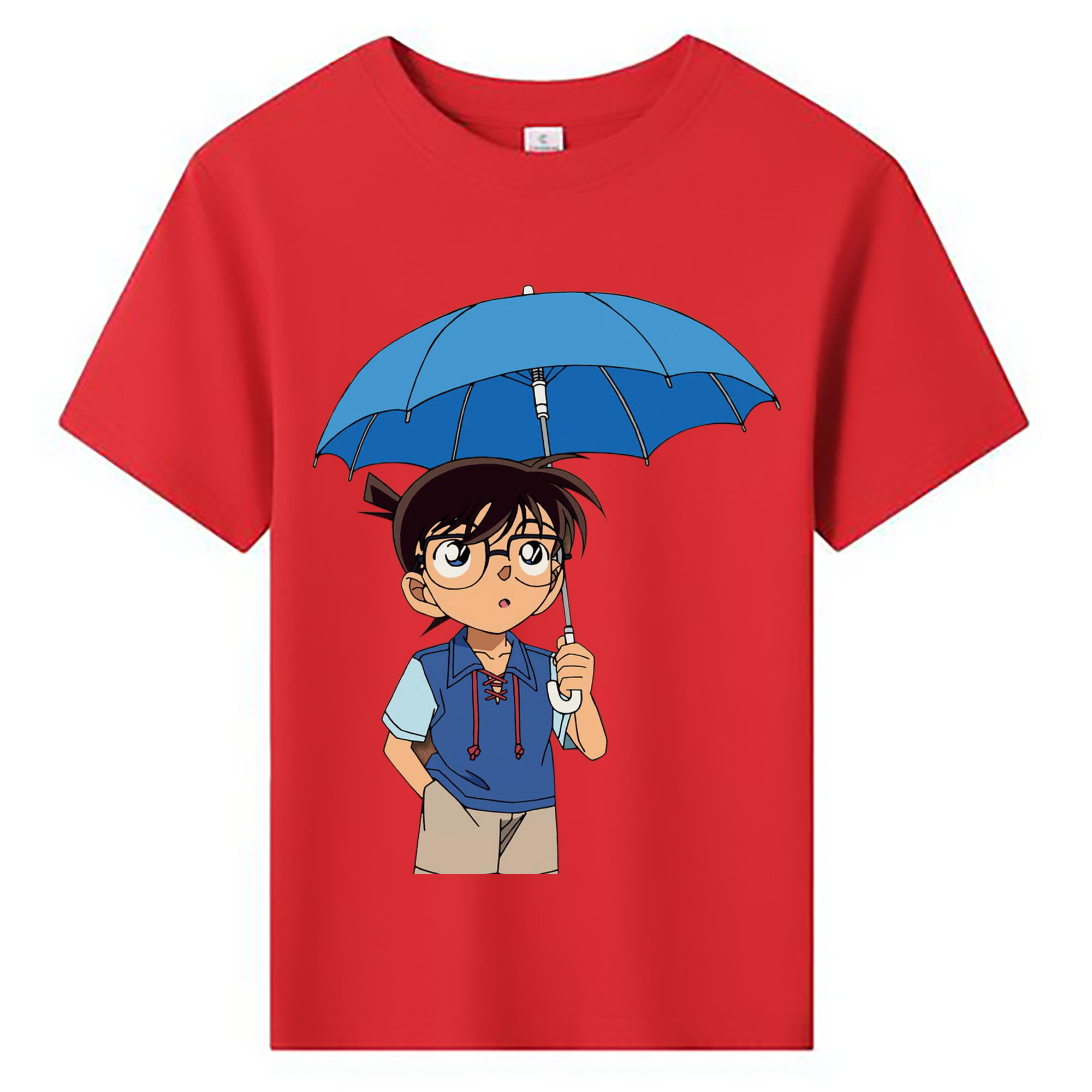 （画像用） 名探偵コナン 江戸川 コナン Detective Conan Conan Edogawa 綿100％キッズTシャツ（フロントプリント）