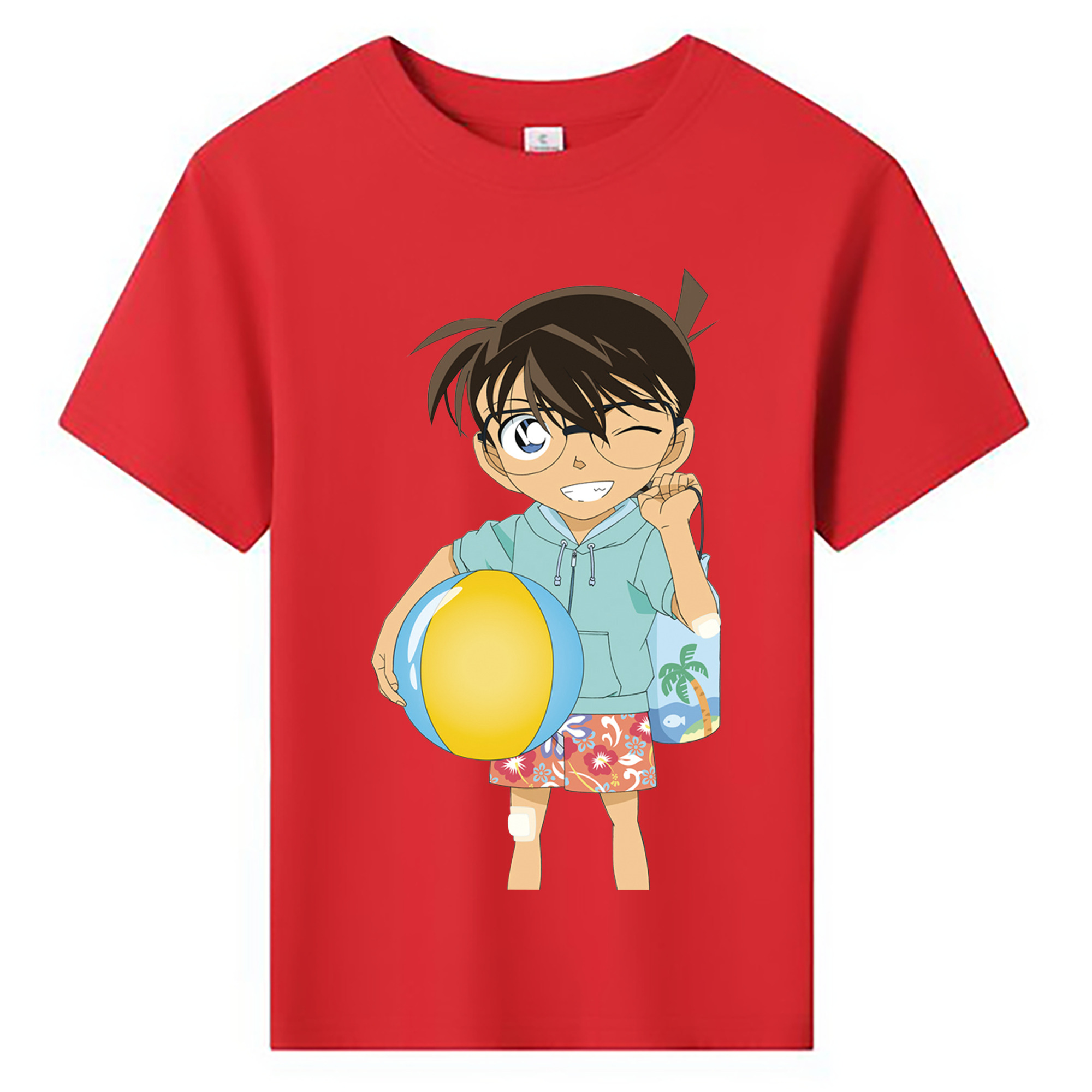 （画像用） 名探偵コナン 江戸川 コナン Detective Conan Conan Edogawa 綿100％キッズTシャツ（フロントプリント）