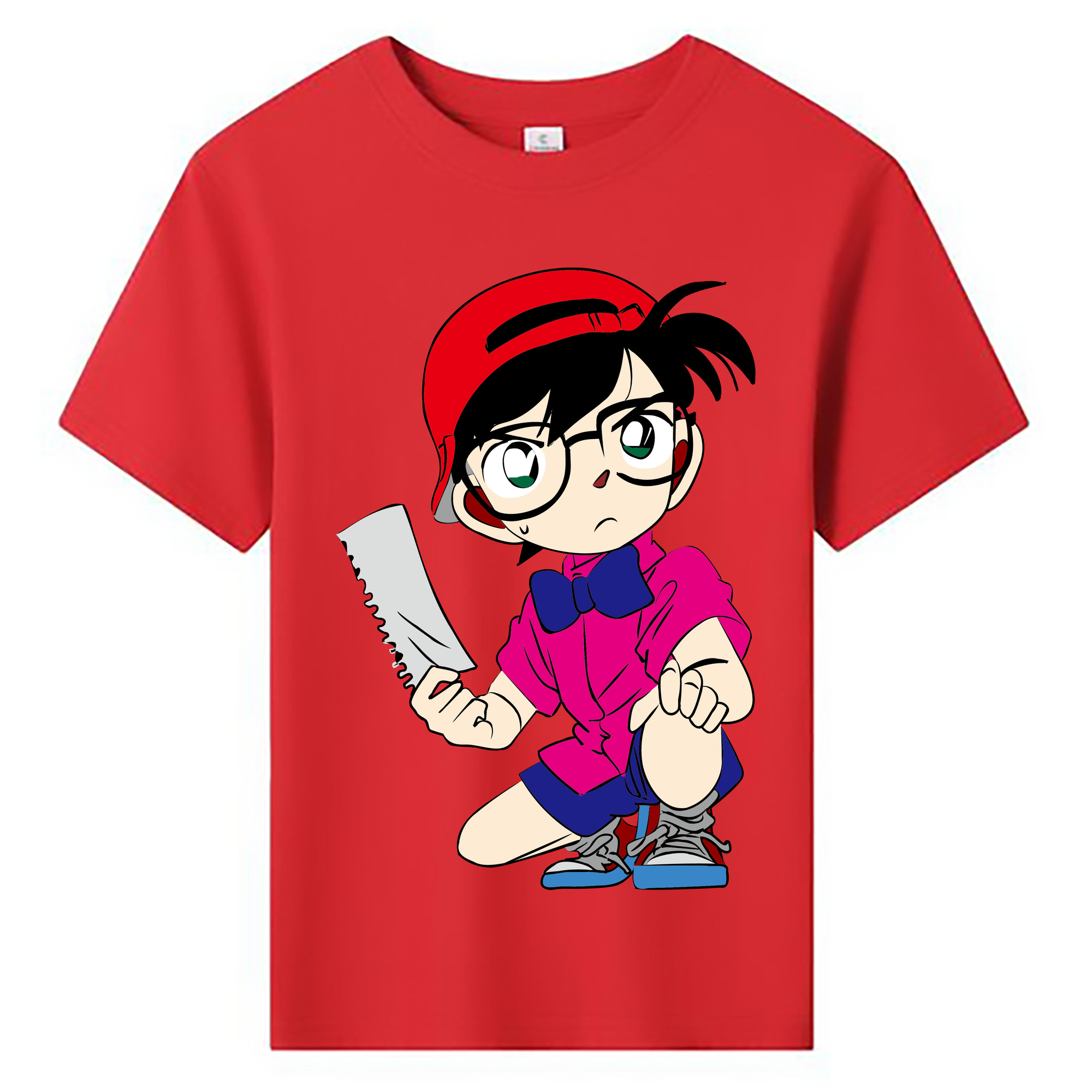 （画像用） 名探偵コナン 江戸川 コナン Detective Conan Conan Edogawa 綿100％キッズTシャツ（フロントプリント）