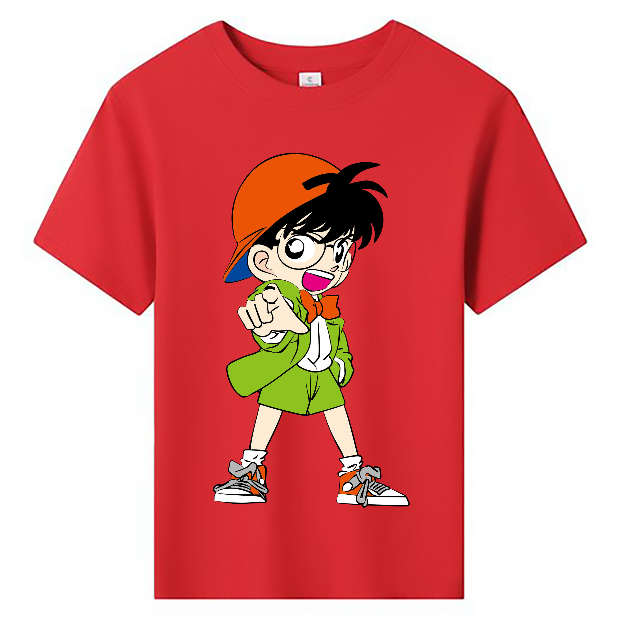 （画像用） 名探偵コナン 江戸川 コナン Detective Conan Conan Edogawa 綿100％キッズTシャツ（フロントプリント）