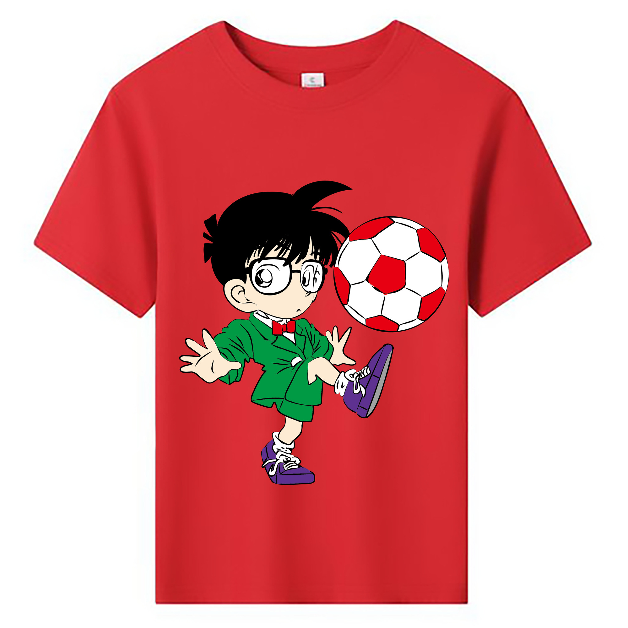 （画像用） 名探偵コナン 江戸川 コナン Detective Conan Conan Edogawa 綿100％キッズTシャツ（フロントプリント）