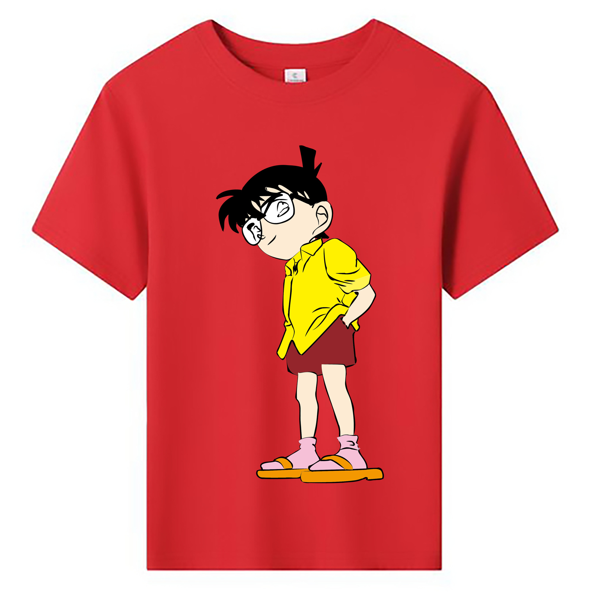 （画像用） 名探偵コナン 江戸川 コナン Detective Conan Conan Edogawa 綿100％キッズTシャツ（フロントプリント）
