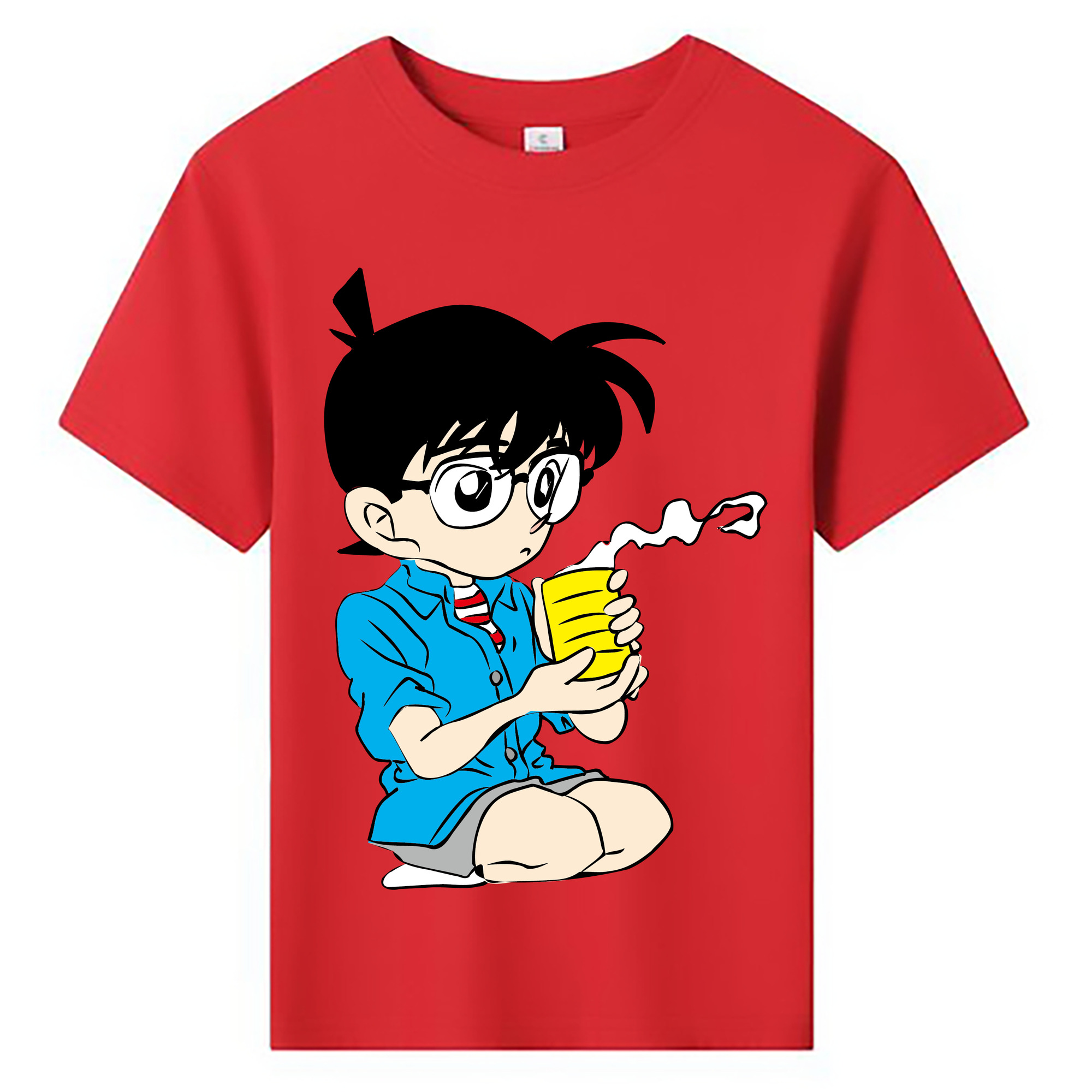 （画像用） 名探偵コナン 江戸川 コナン Detective Conan Conan Edogawa 綿100％キッズTシャツ（フロントプリント）