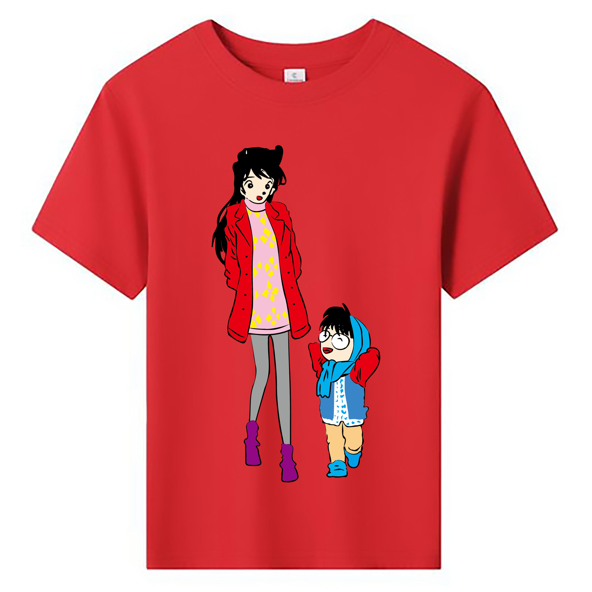 （画像用） 名探偵コナン 江戸川 コナン Detective Conan Conan Edogawa 綿100％キッズTシャツ（フロントプリント）
