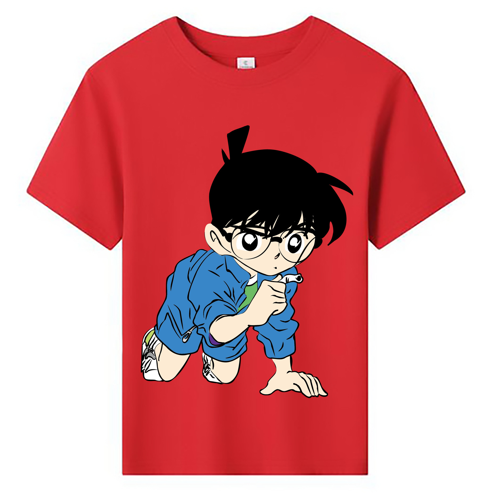 （画像用） 名探偵コナン 江戸川 コナン Detective Conan Conan Edogawa 綿100％キッズTシャツ（フロントプリント）